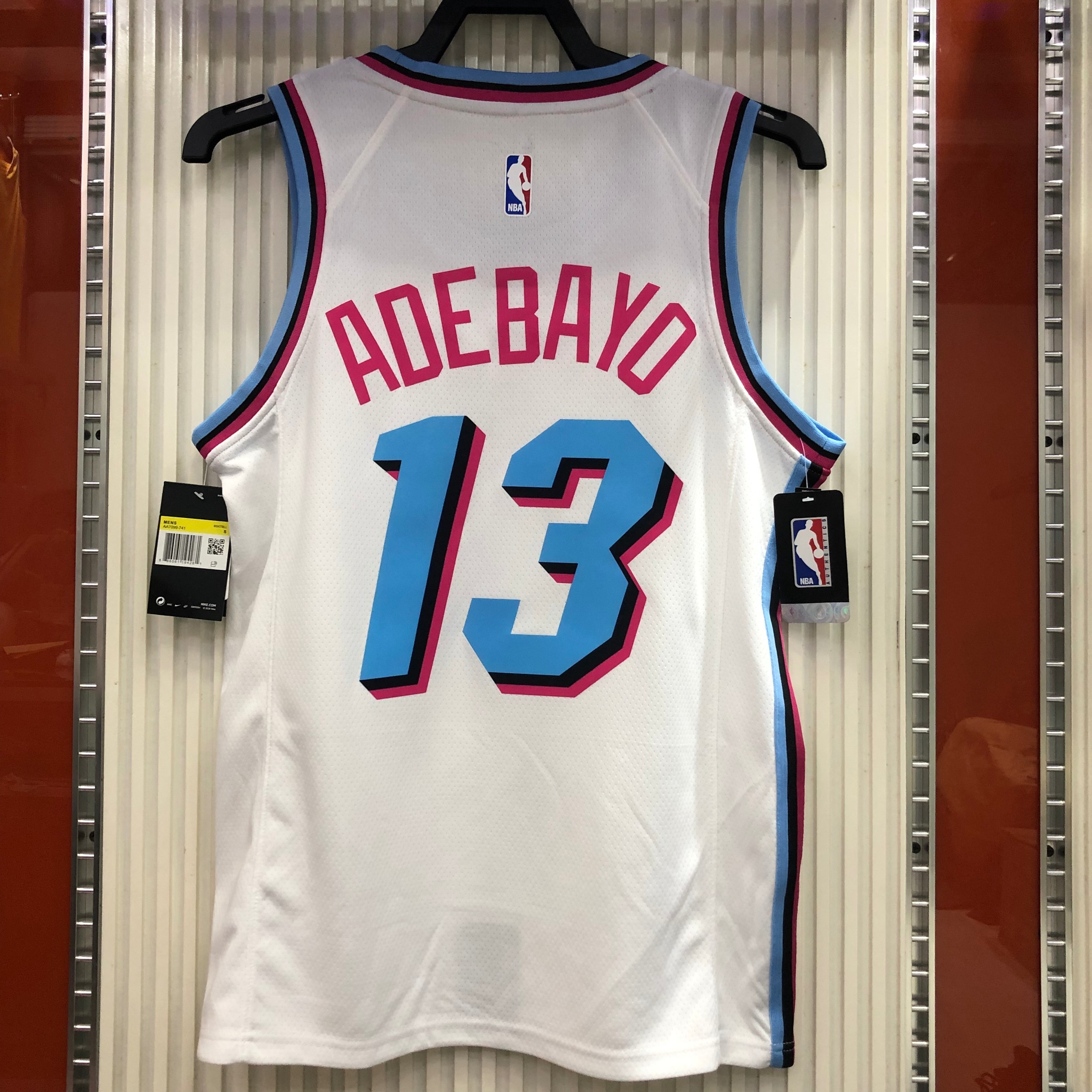 NBA Men Miami Heat White City #13 ADEBAYO Jersey High Quality Name and Number Print - leoleo123123