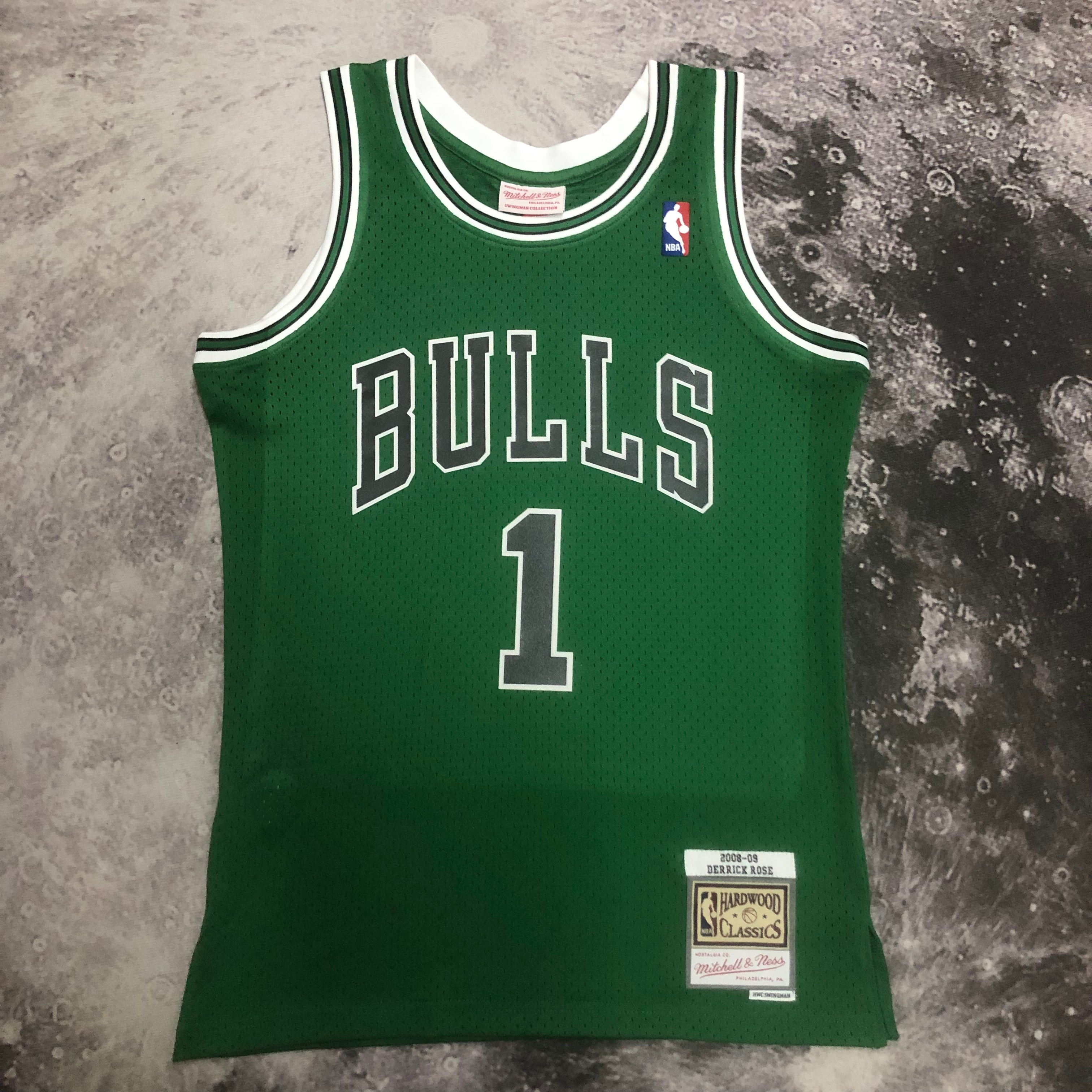 NBA Men Season 08-09 Retro Chicago Bulls Green #1 ROSE with Black Letter Jersey High Quality Name and Number Print - leoleo123123