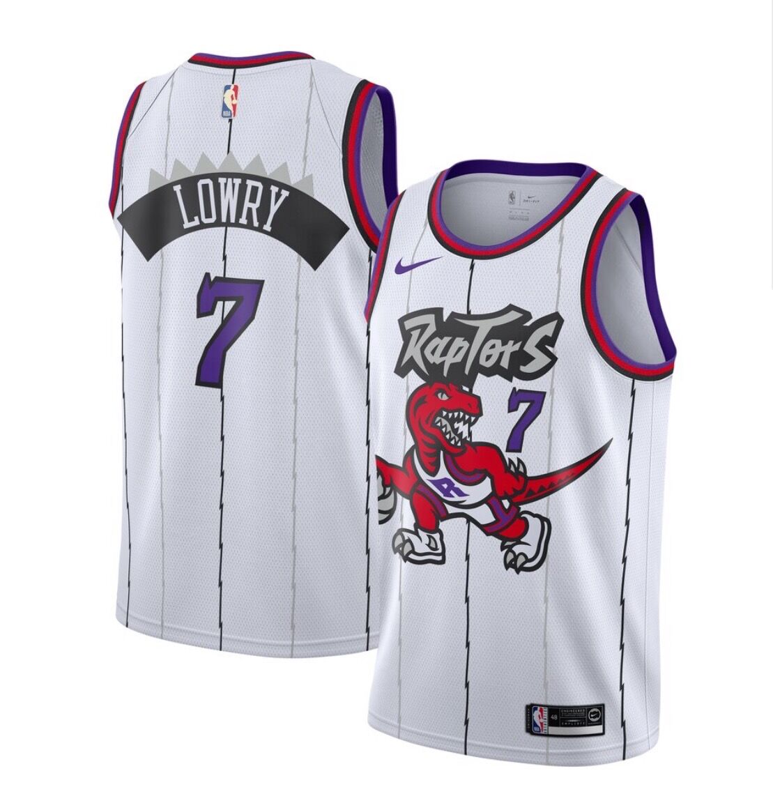NBA Men Toronto Raptors Classical White #7 LOWRY Jersey with Drangon High Quality Name and Number Print - leoleo123123