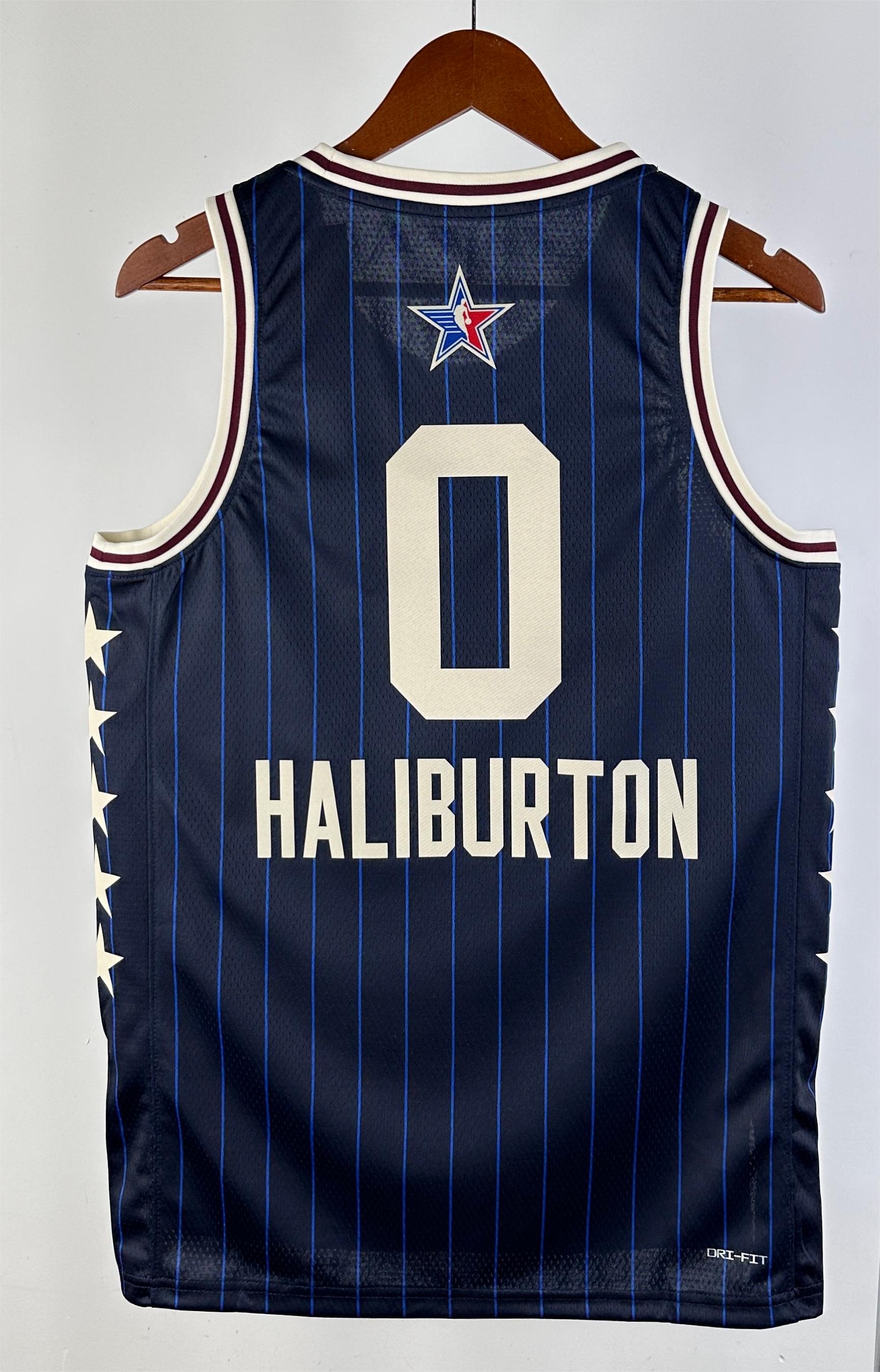 NBA Men Season 2024 Boston Celtics All Stars Blue #0 HALIBURTON Jersey High Quality Name and Number Print - leoleo123123