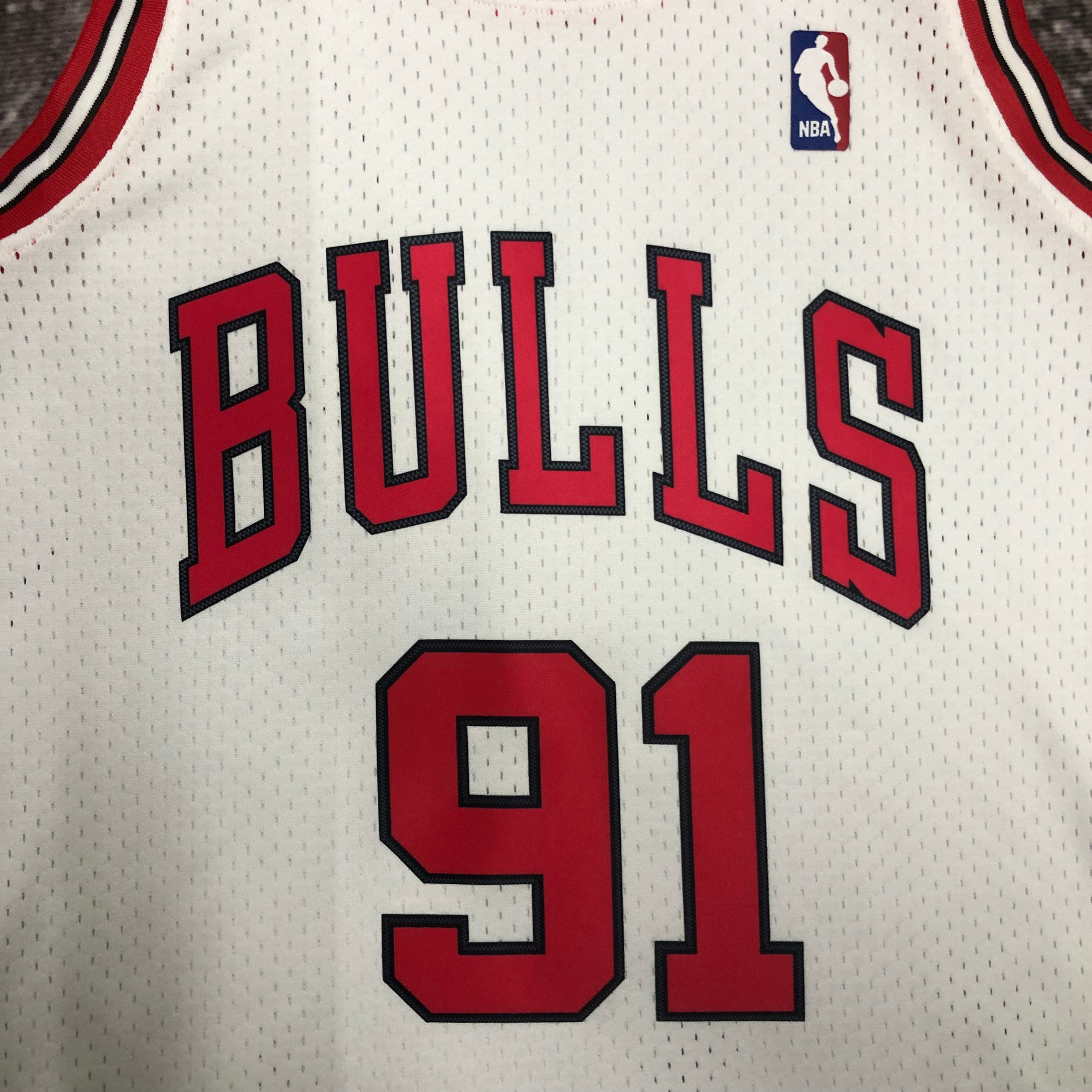 NBA Men Season 1998 Retro Chicago Bulls White #91 RODMAN Jersey High Quality Name and Number Print - leoleo123123