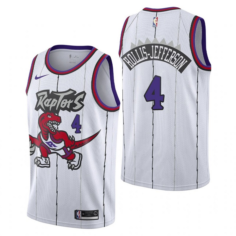 NBA Men Toronto Raptors Classical White #4 HOLLIS-JEFFERSON Jersey with Drangon High Quality Name and Number Print - leoleo123123