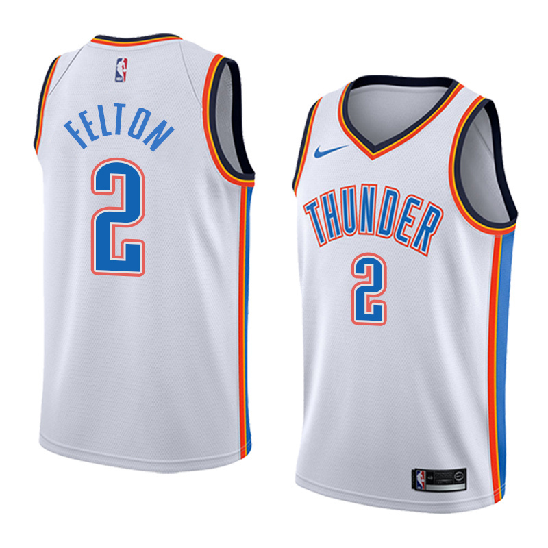 NBA Men Oklahoma City Thunder White #2 FELTON Jersey High Quality Name and Number Print - leoleo123123