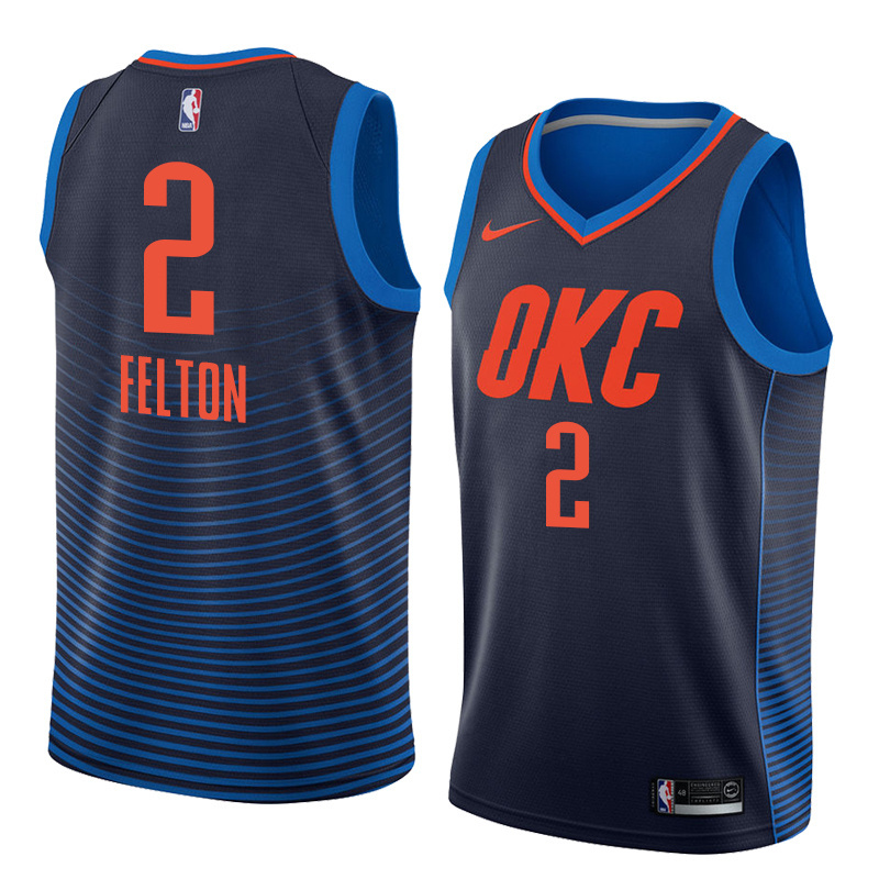 NBA Men Oklahoma City Thunder Dark Blue #2 FELTON Jersey High Quality Name and Number Print - leoleo123123
