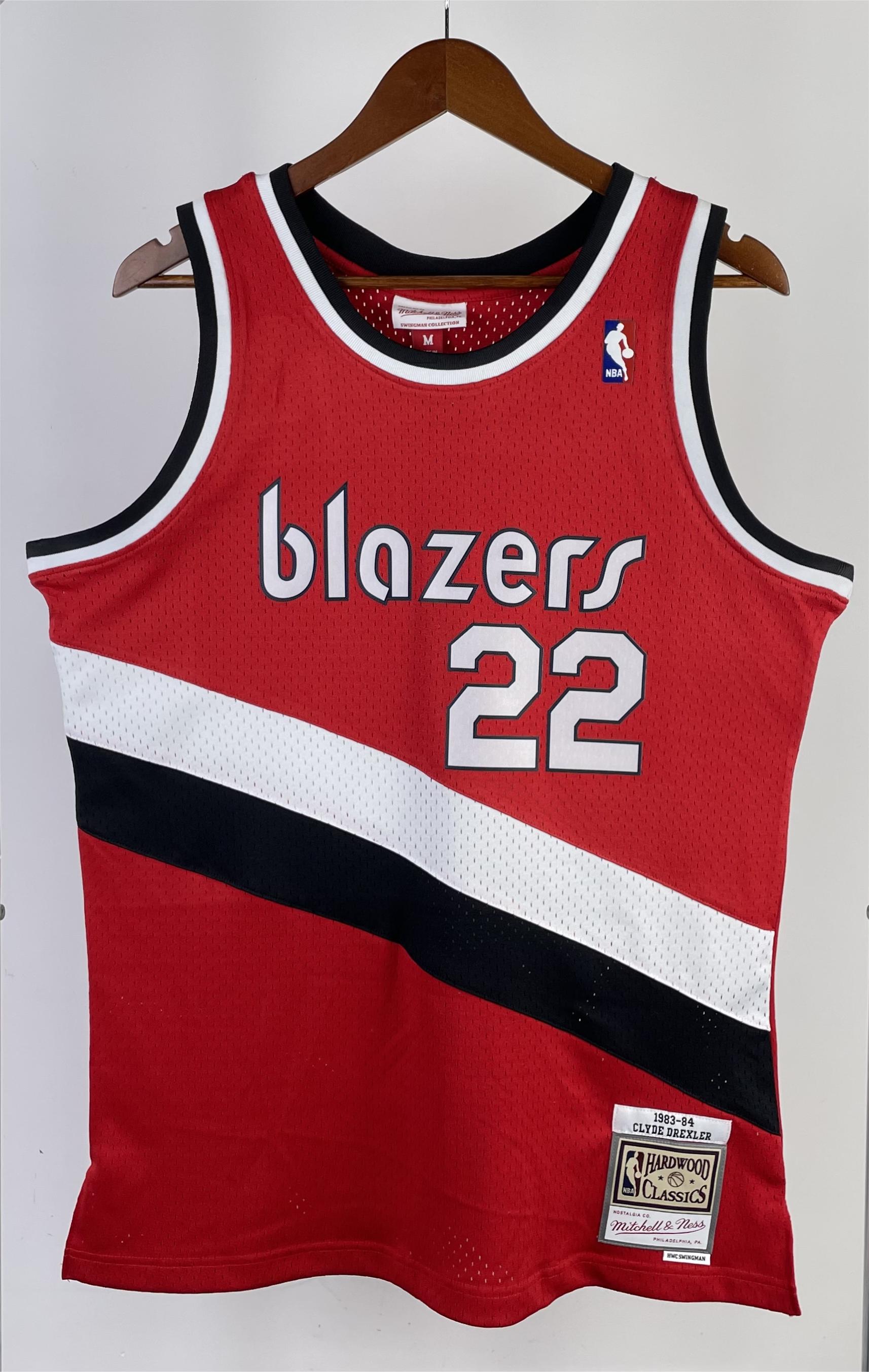NBA 1983-84 Portland Trail Blazers Retro Red #22 DREXLER Jersey High Quality Name and Number Print - leoleo123123