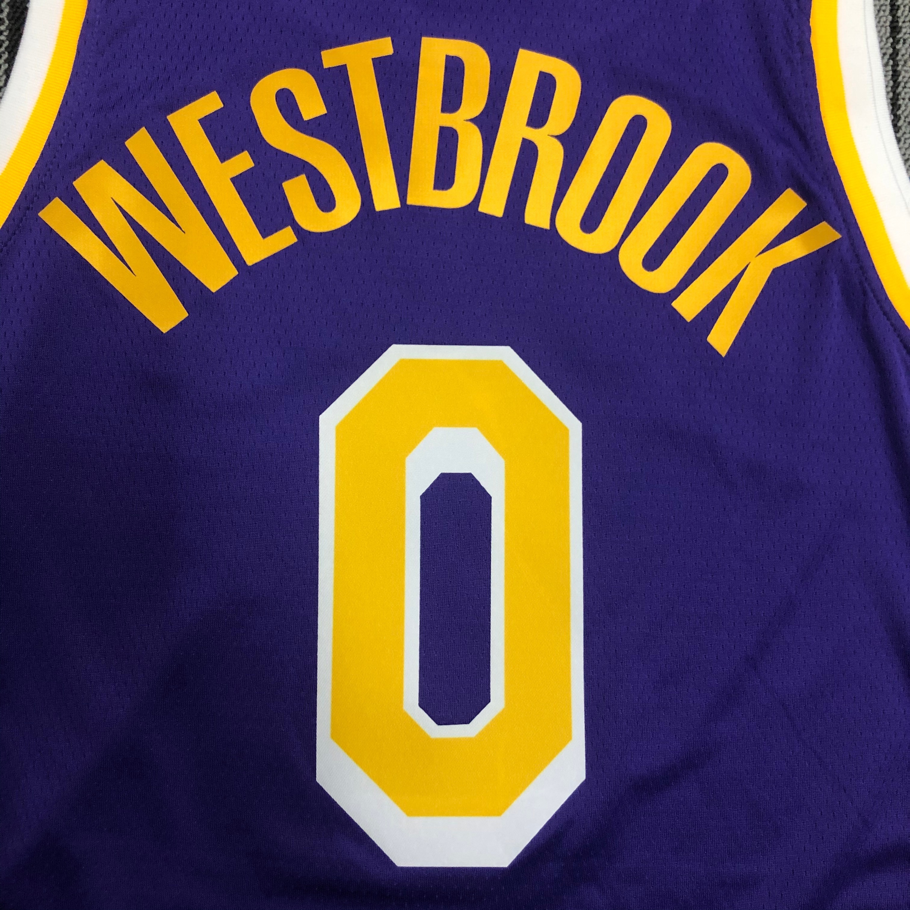NBA Men Los Angeles Lakers Retro Purple #0 WESTBROOK Round Neck Jersey High Quality Name and Number Print - leoleo123123