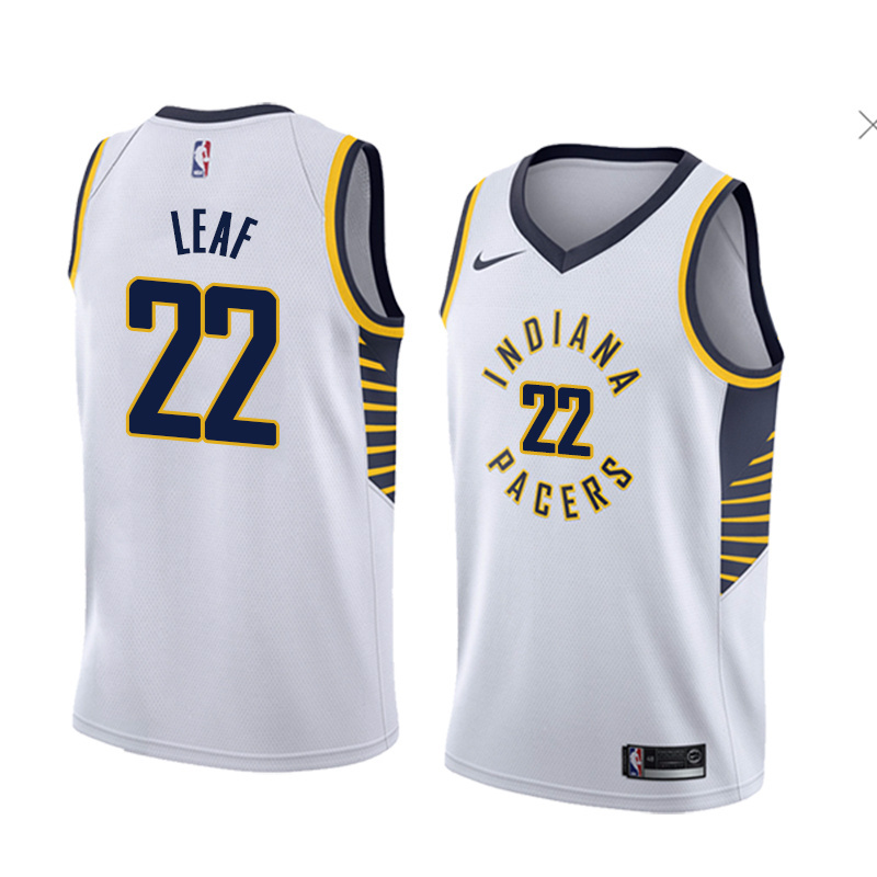 NBA Men Indiana Pacers White #22 LEAF Jersey High Quality Name and Number Print - leoleo123123