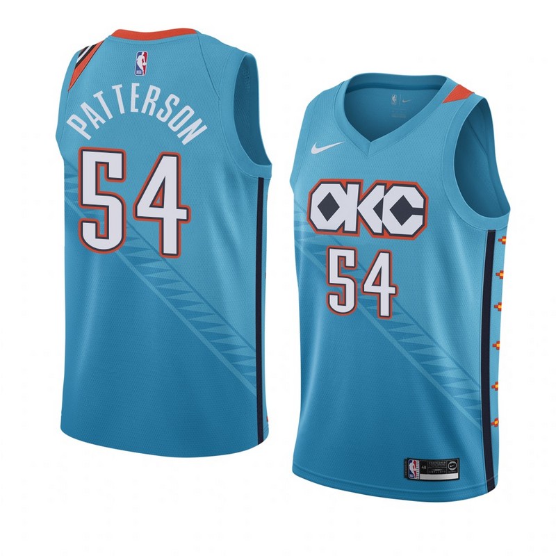NBA Men Oklahoma City Thunder Light Blue #54 PATTERSON Jersey High Quality Name and Number Print - leoleo123123