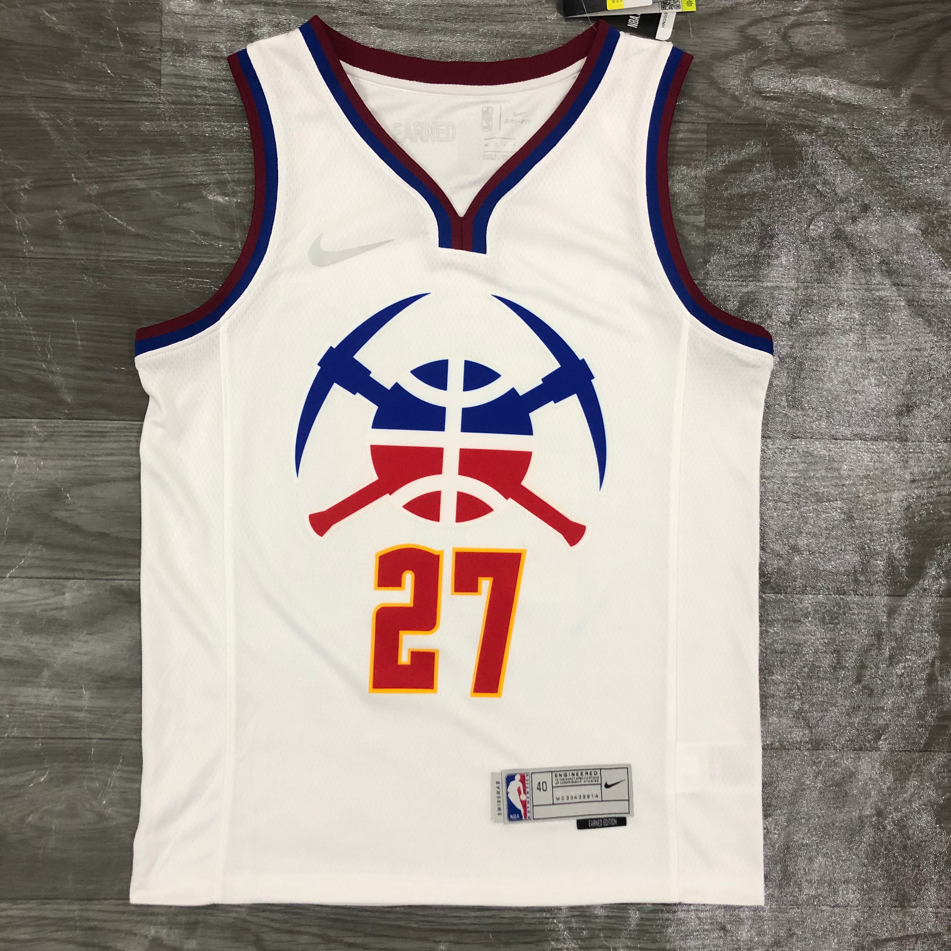 NBA Men Season 2021 Denver Nuggets White Award Version #27 MURRAY Jersey High Quality Name and Number Print - leoleo123123