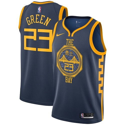 NBA Men Golden State Warriors Navy #23 GREEN Jersey High Quality Name and Number Print - leoleo123123
