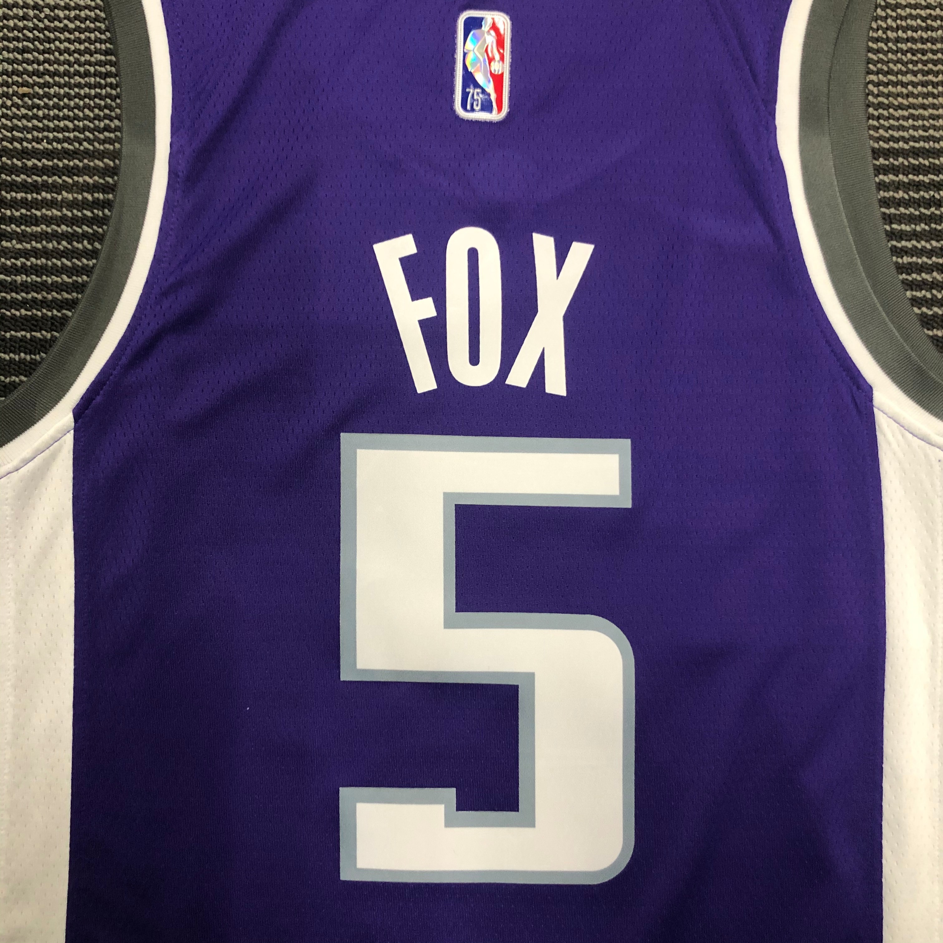NBA 75th Anniversary Sacramento Kings Purple #5 FOX Jersey High Quality Name and Number Print - leoleo123123