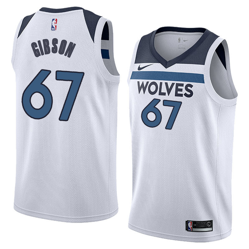 NBA Men Minnesota Timberwolves White #67 GIBSON Jersey High Quality Name and Number Print - leoleo123123