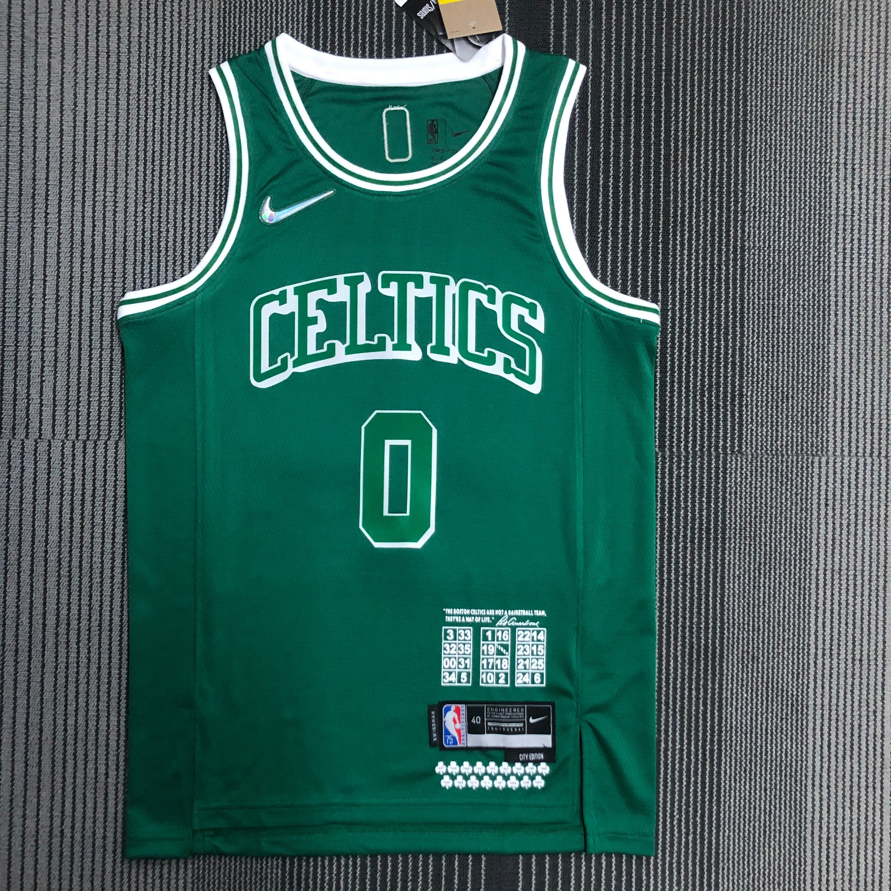 NBA Season 2022 Boston Celtics Green #0 TATUM Jersey High Quality Name and Number Print - leoleo123123