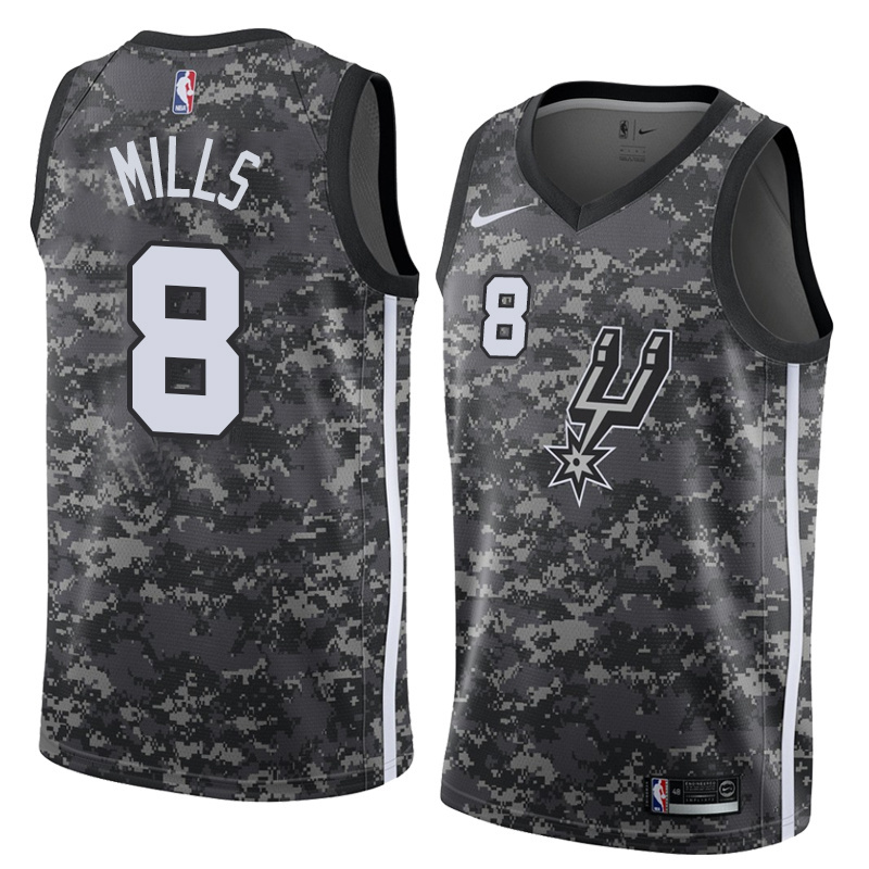 NBA Men San Antonio Spurs camouflage #8 MILLS Jersey High Quality Name and Number Print - leoleo123123