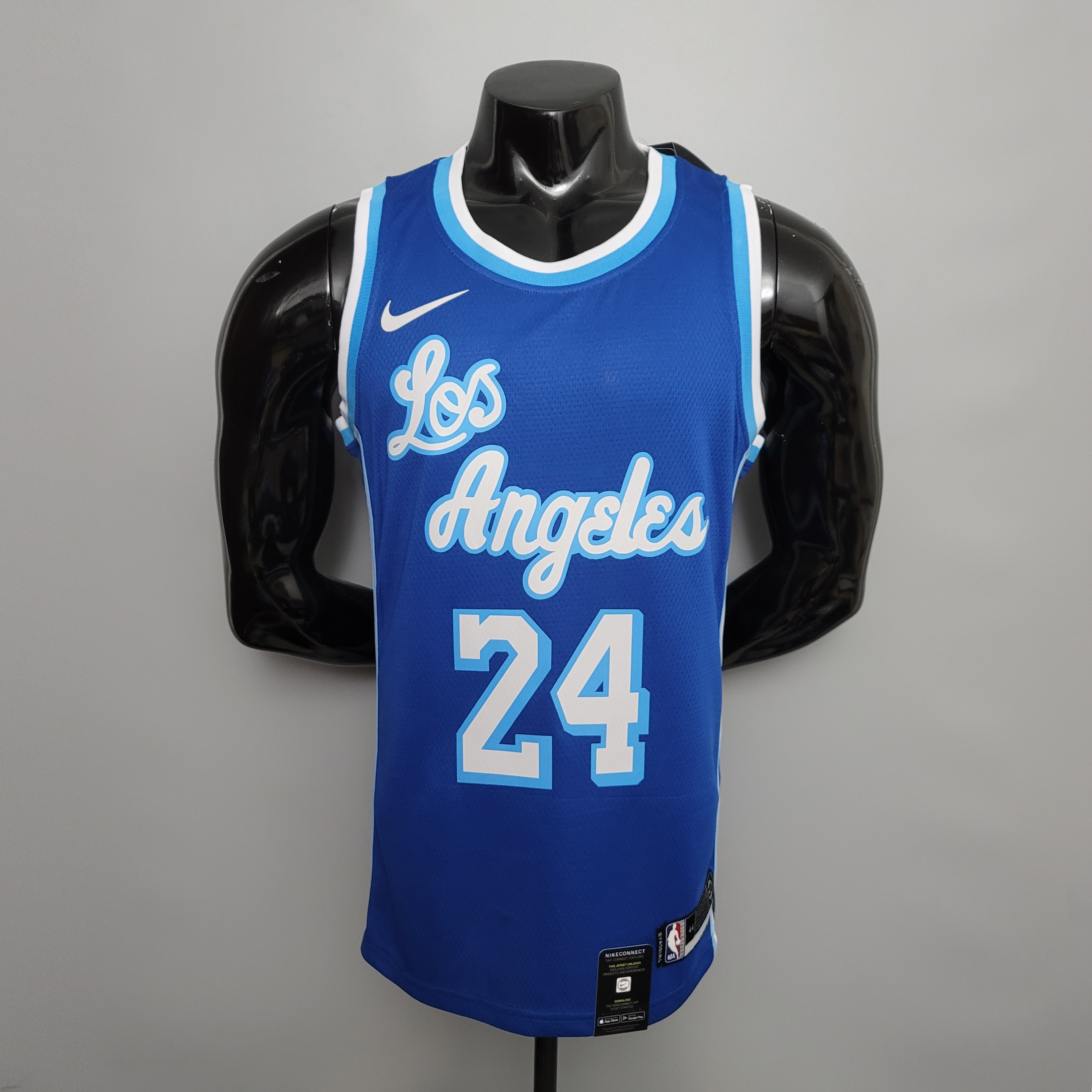 NBA Finals Men Los Angeles Lakers Retro in Latin #24 BRYANT Blue Round Neck Jersey High Quality Name and Number Print - leoleo123123