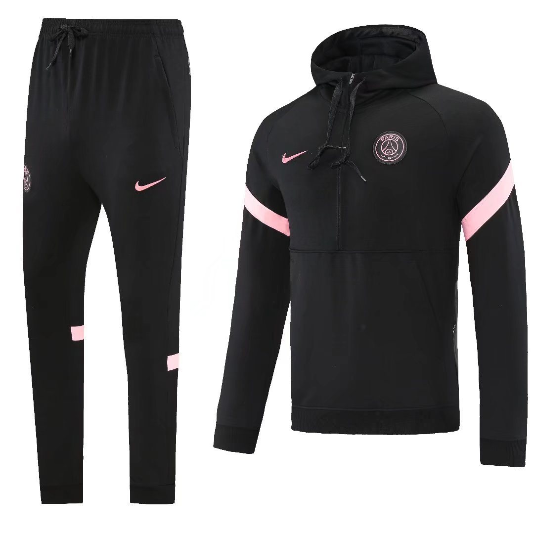 21/22 PSG Black Jacket Tracksuit with Cap Thai Quality - leoleo123123