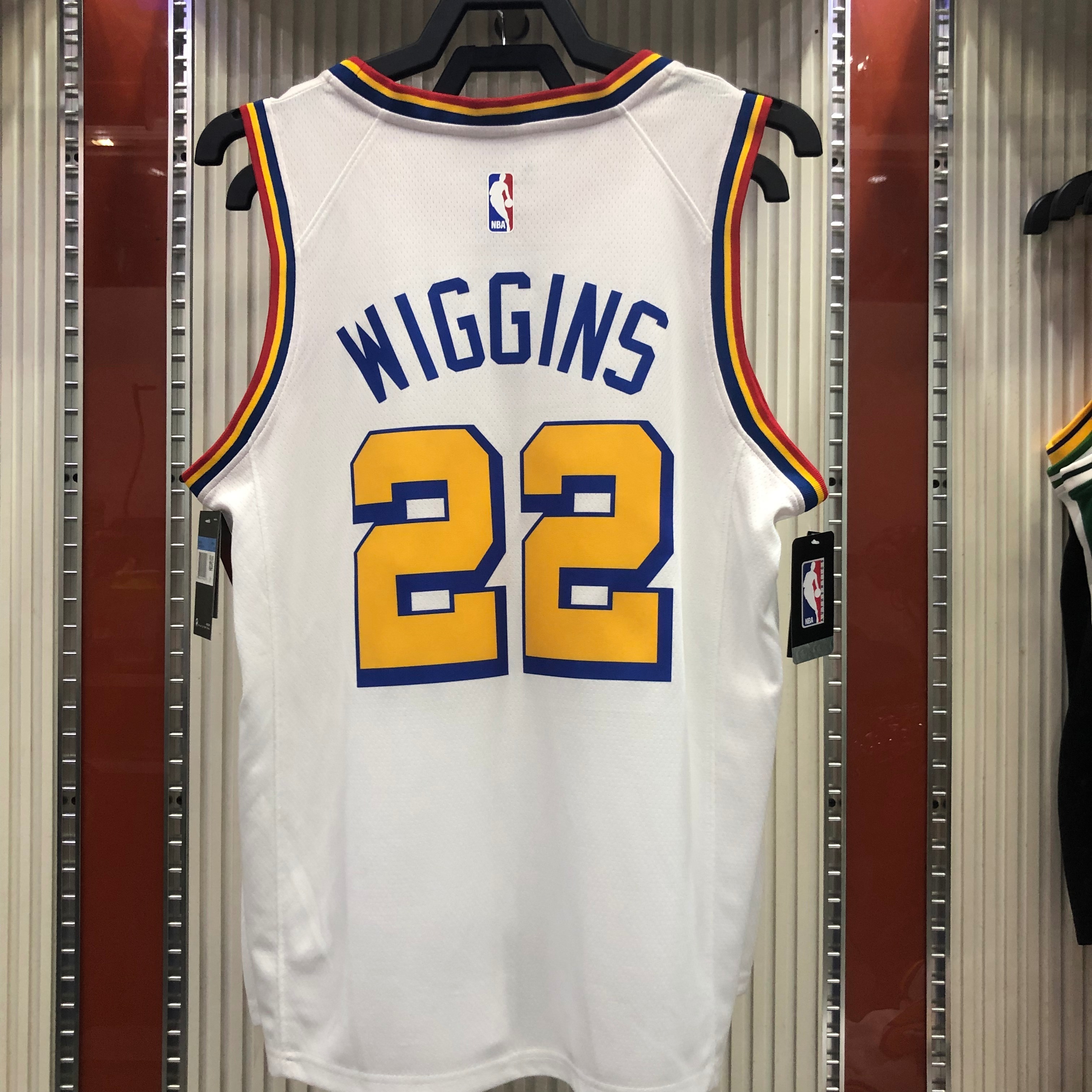 NBA Men Golden State Warriors New Model Retro White #22 WIGGINS Jersey High Quality Name and Number Print - leoleo123123