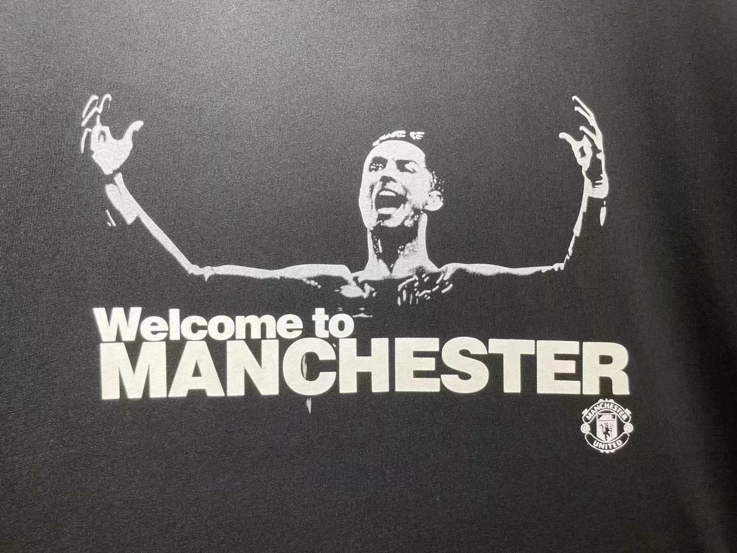 Manchester United Ronaldo Cotton T-shirt Black Color - leoleo123123