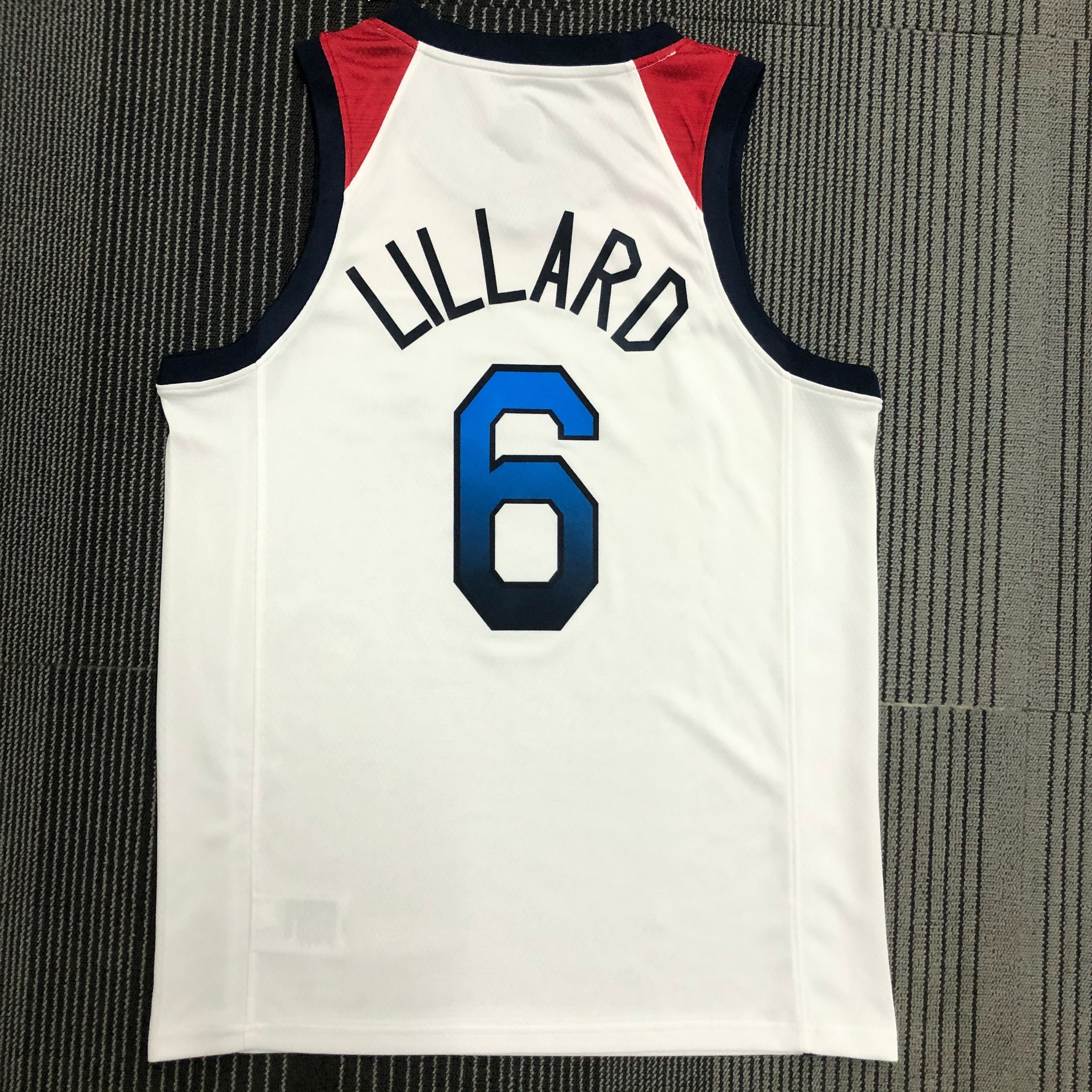 NBA Men Tokoyo Olimpics 2020 USA National White #6 LILLARD Jersey High Quality Name and Number Print - leoleo123123