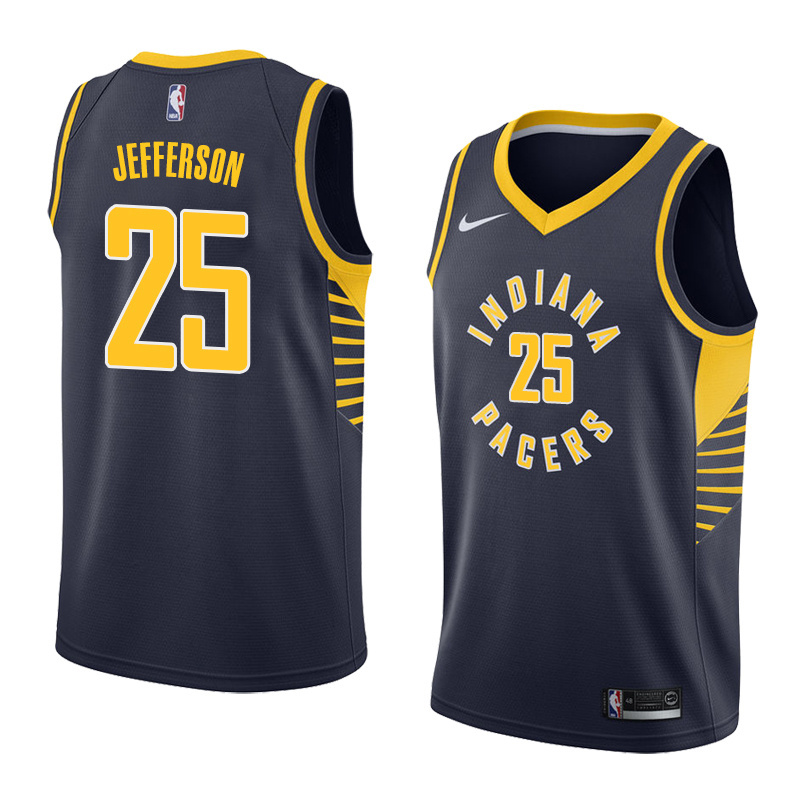 NBA Men Indiana Pacers Dark Blue #25 JEFFERSON Jersey High Quality Name and Number Print - leoleo123123
