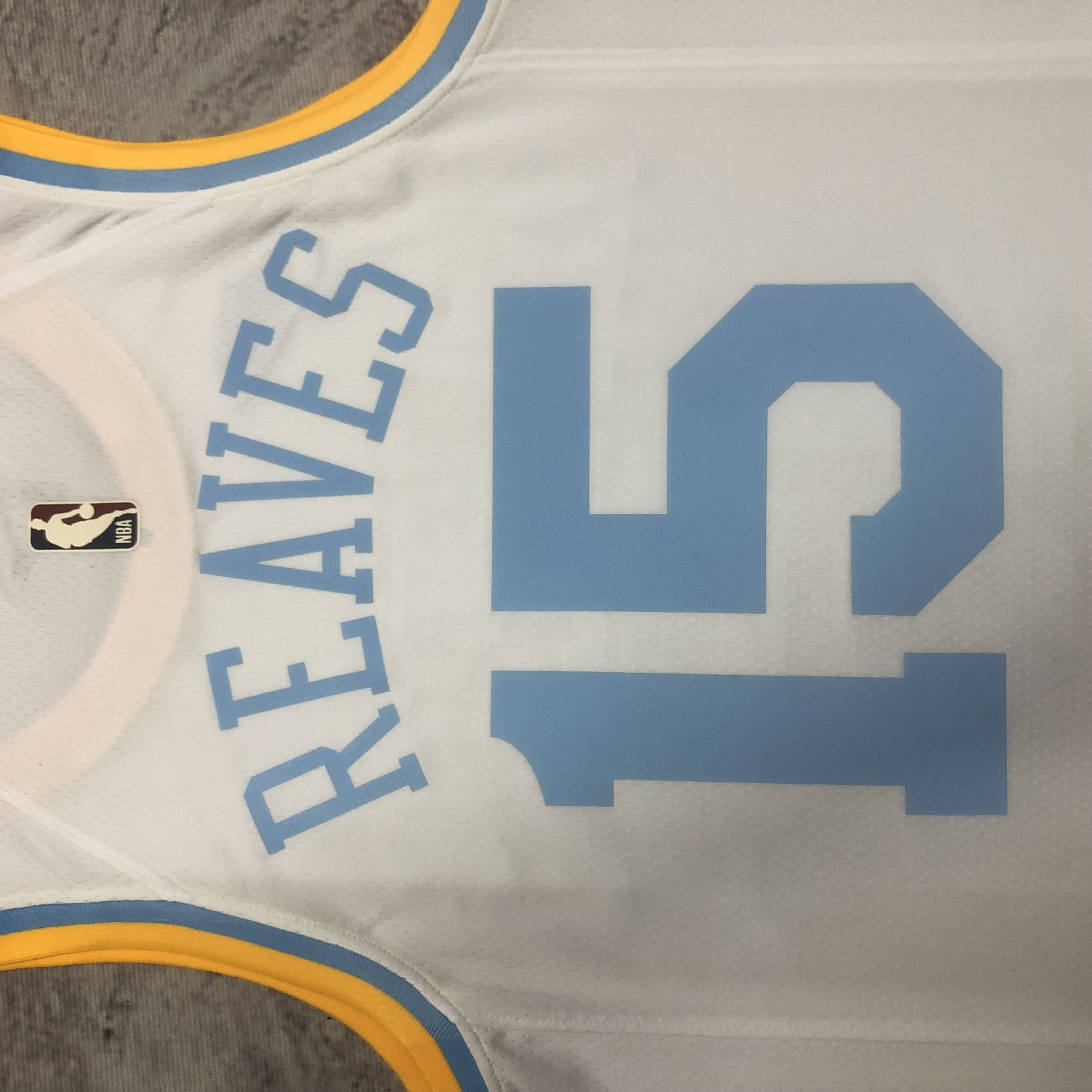NBA Men Season 2023 Los Angeles Lakers White Retro Round Neck #15 REAVES Jersey High Quality Name and Number Print - leoleo123123