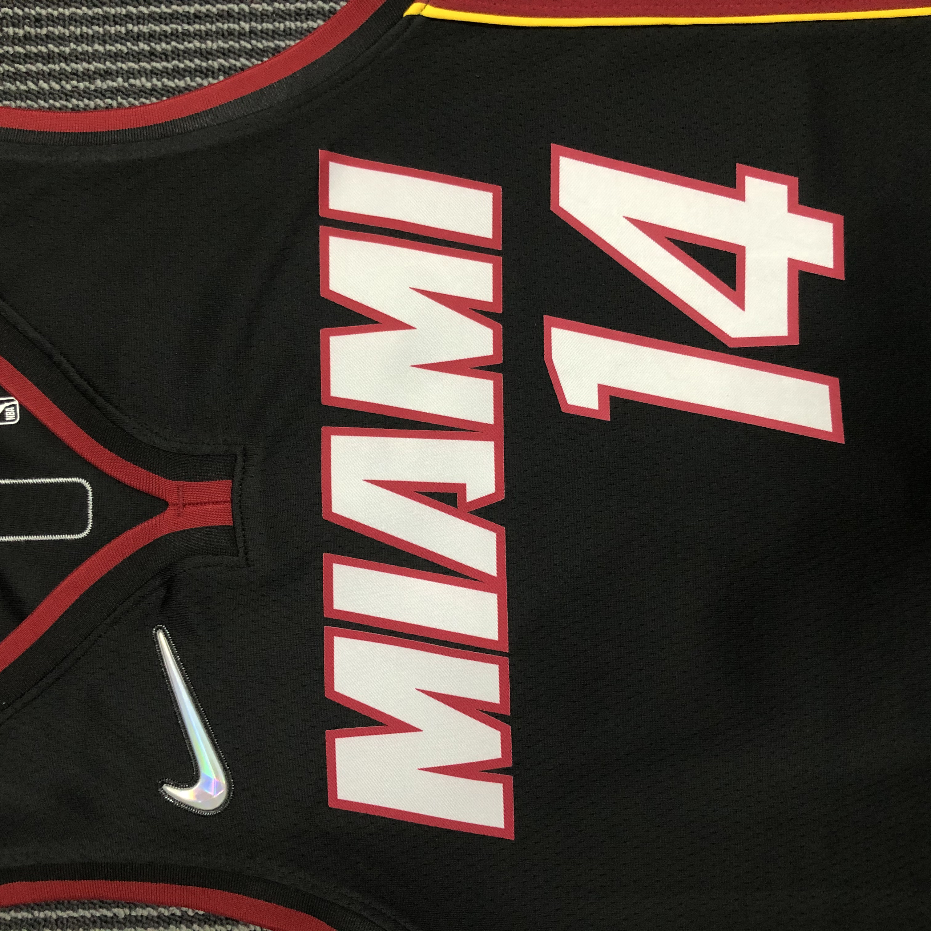 NBA Men 75th Anniversary Miami Heat Black #14 HERRO Jersey High Quality Name and Number Print - leoleo123123