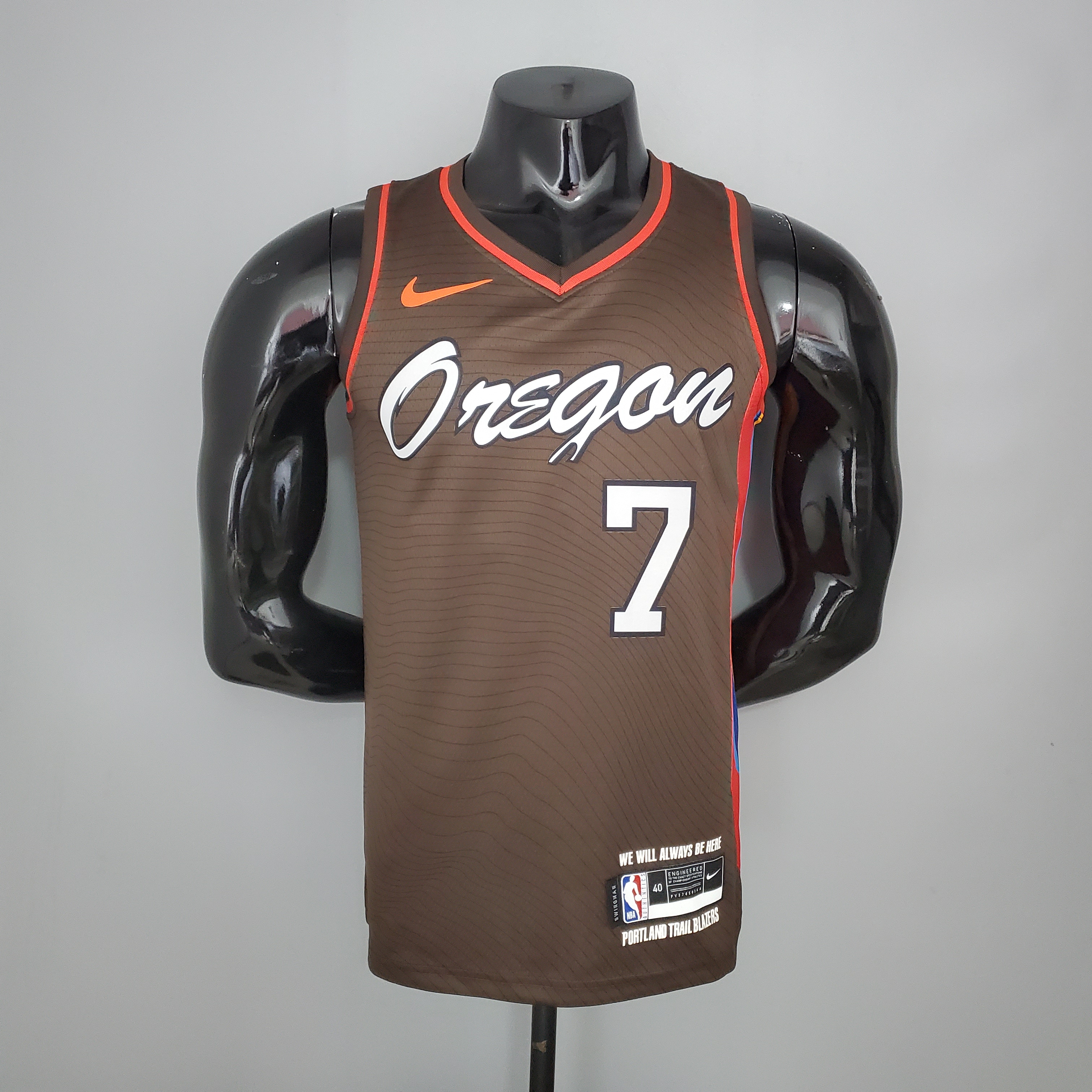 NBA New 2021 Portland Trail Blazers Brown #7 ROY Jersey High Quality Name and Number Print - leoleo123123