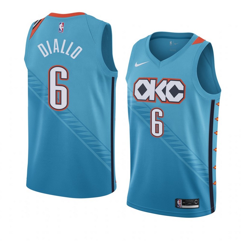 NBA Men Oklahoma City Thunder Light Blue #6 DIALLO Jersey High Quality Name and Number Print - leoleo123123