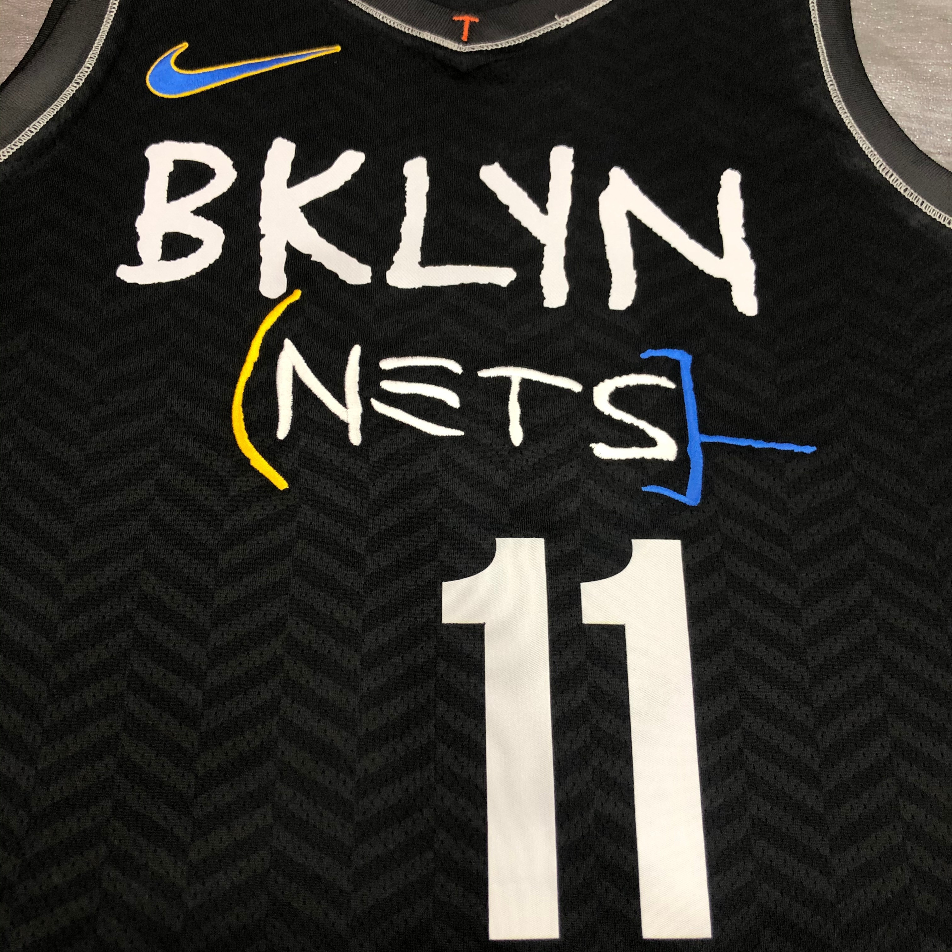 NBA Men Season 2021 Brooklyn Nets Black City #11 IRVING Jersey High Quality Name and Number Print - leoleo123123