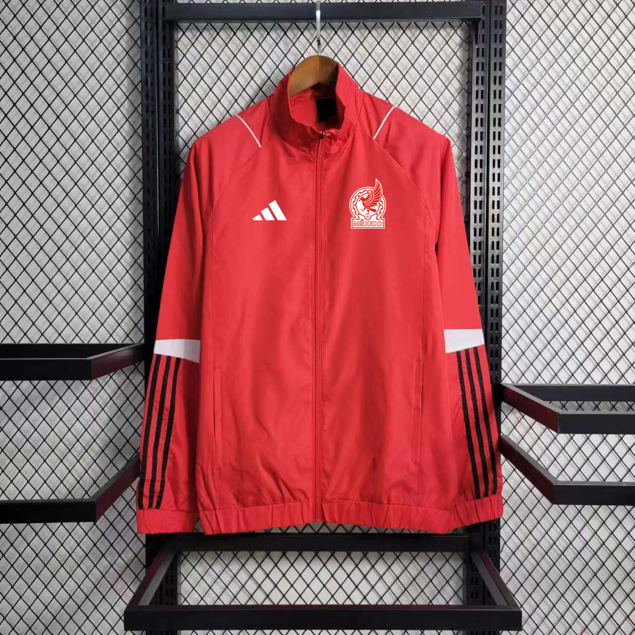 22/23 Mexico Red Windbreaker Jacket Black Thai Quality - leoleo123123