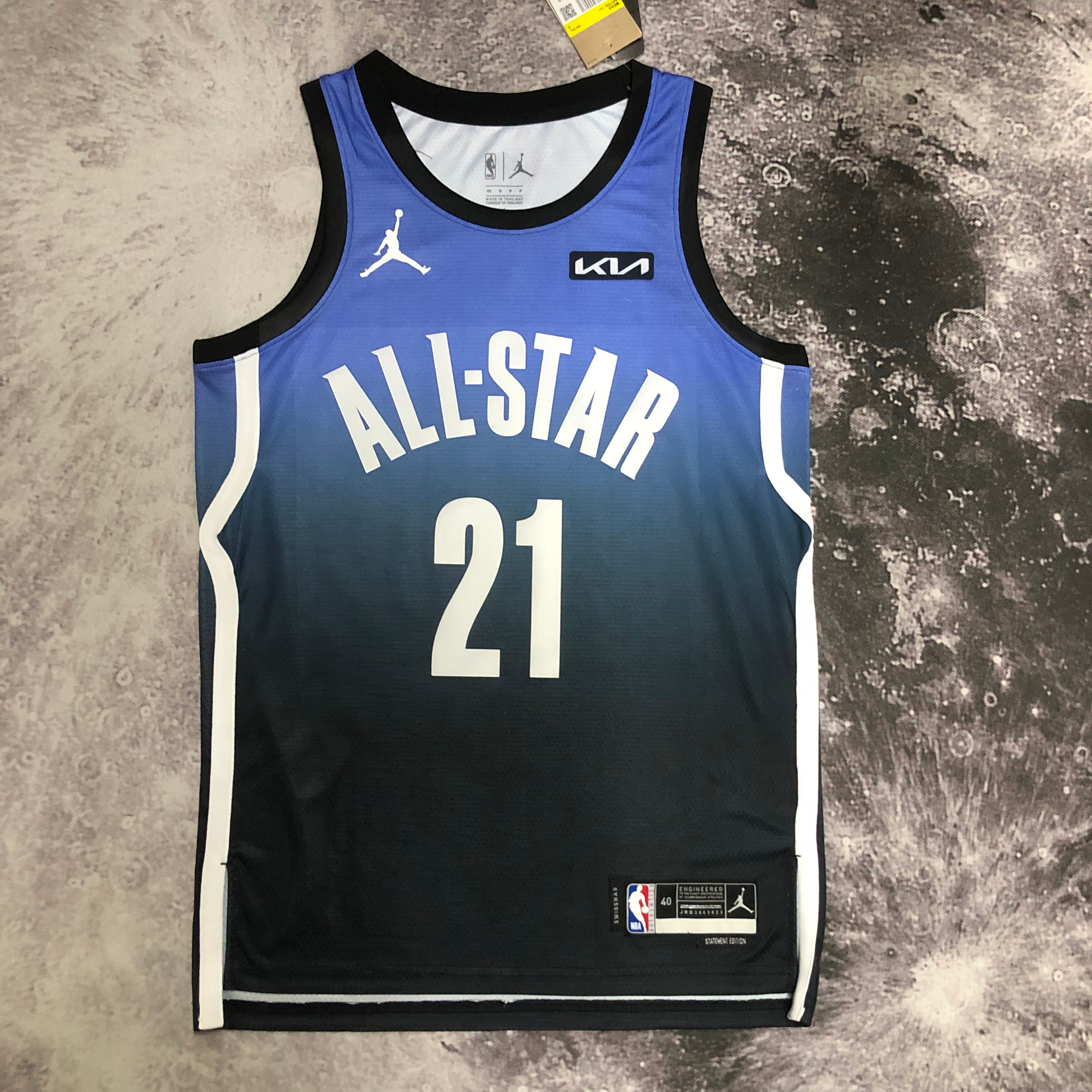 NBA Men All Stars 2023 Philadelphia 76ers Blue #21 EMBIID Jersey High Quality Name and Number Print - leoleo123123