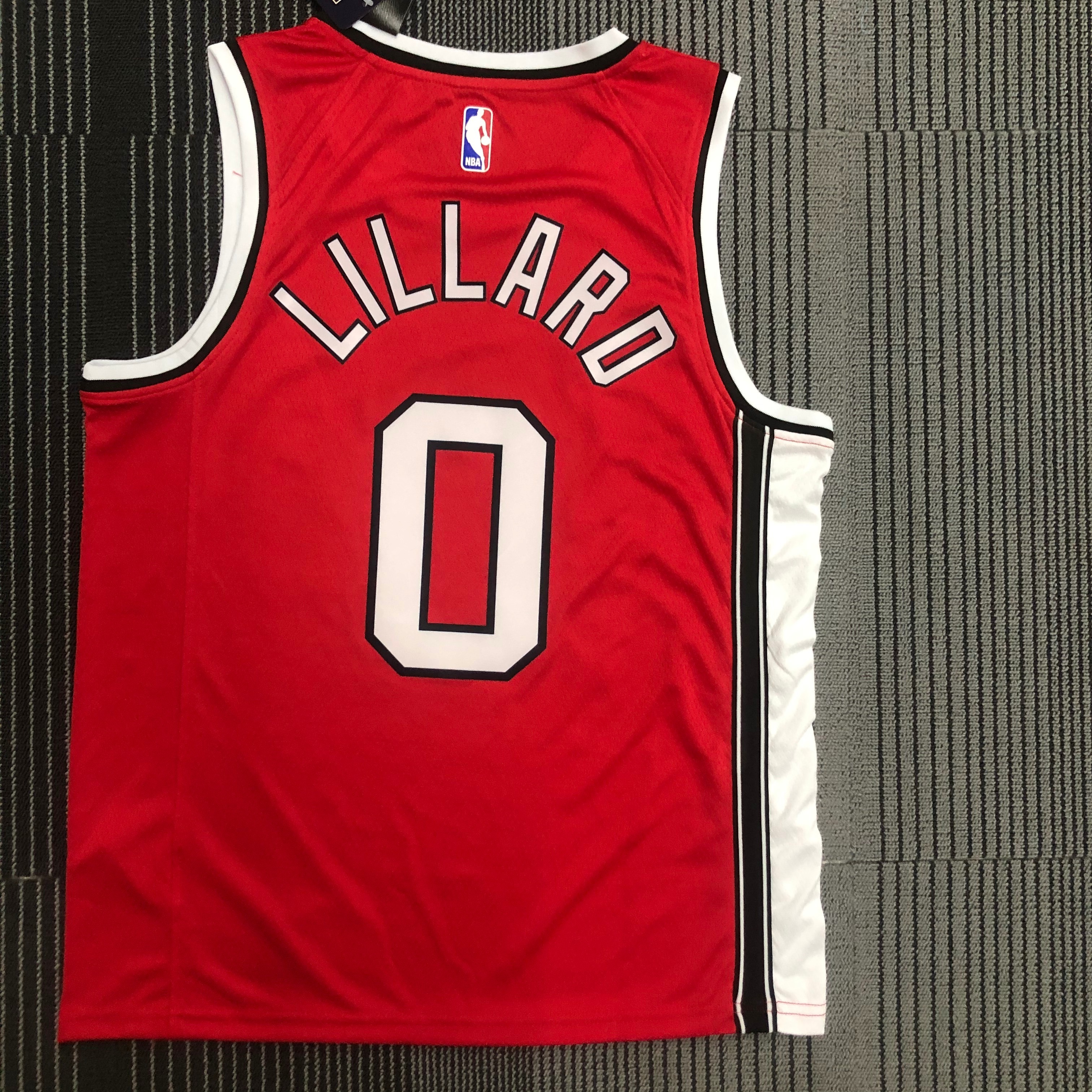 NBA Portland Trail Blazers Retro Red #0 LILLARD Jersey High Quality Name and Number Print - leoleo123123