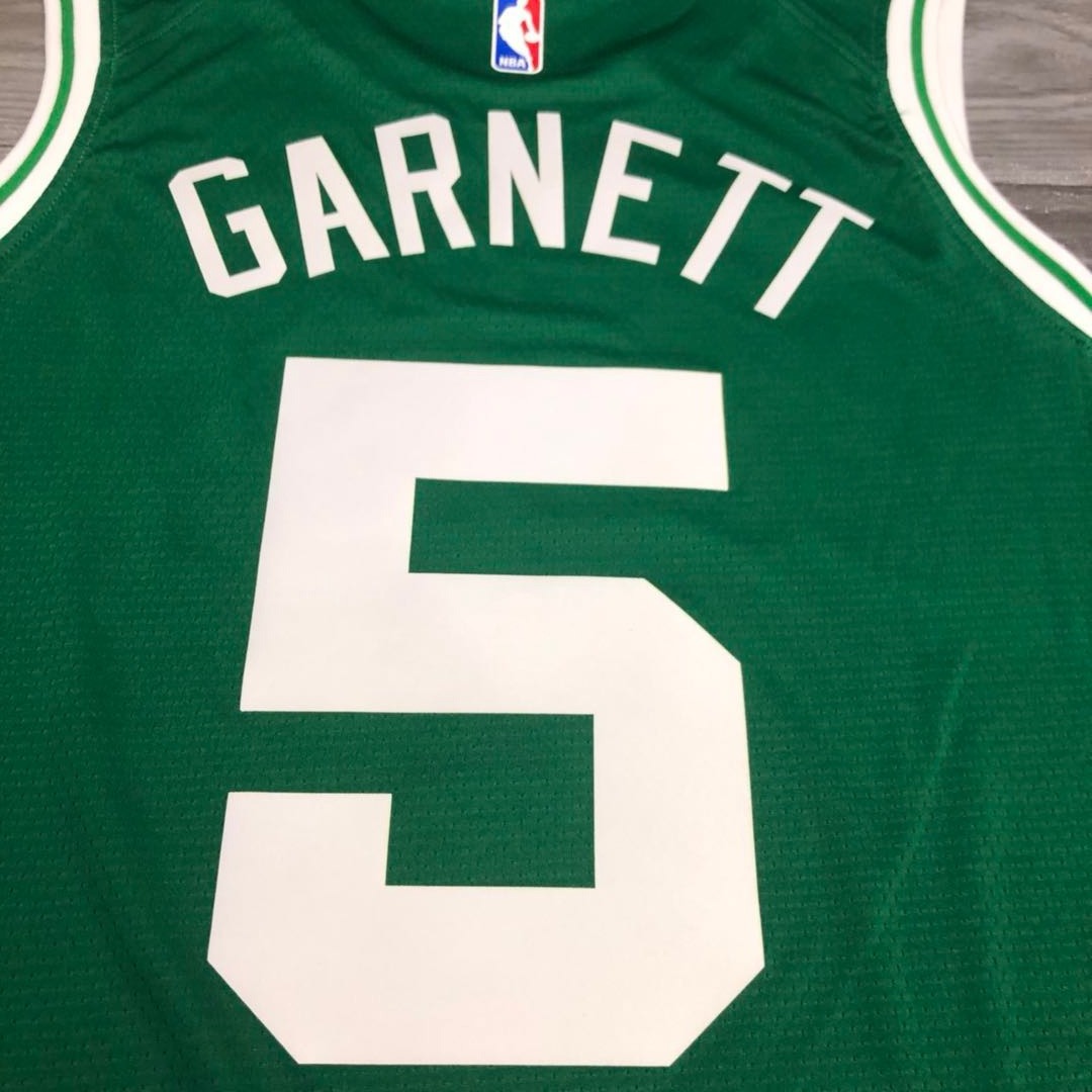 NBA Boston Celtics Green with White Name #5 GARNETT Jersey High Quality Name and Number Print - leoleo123123