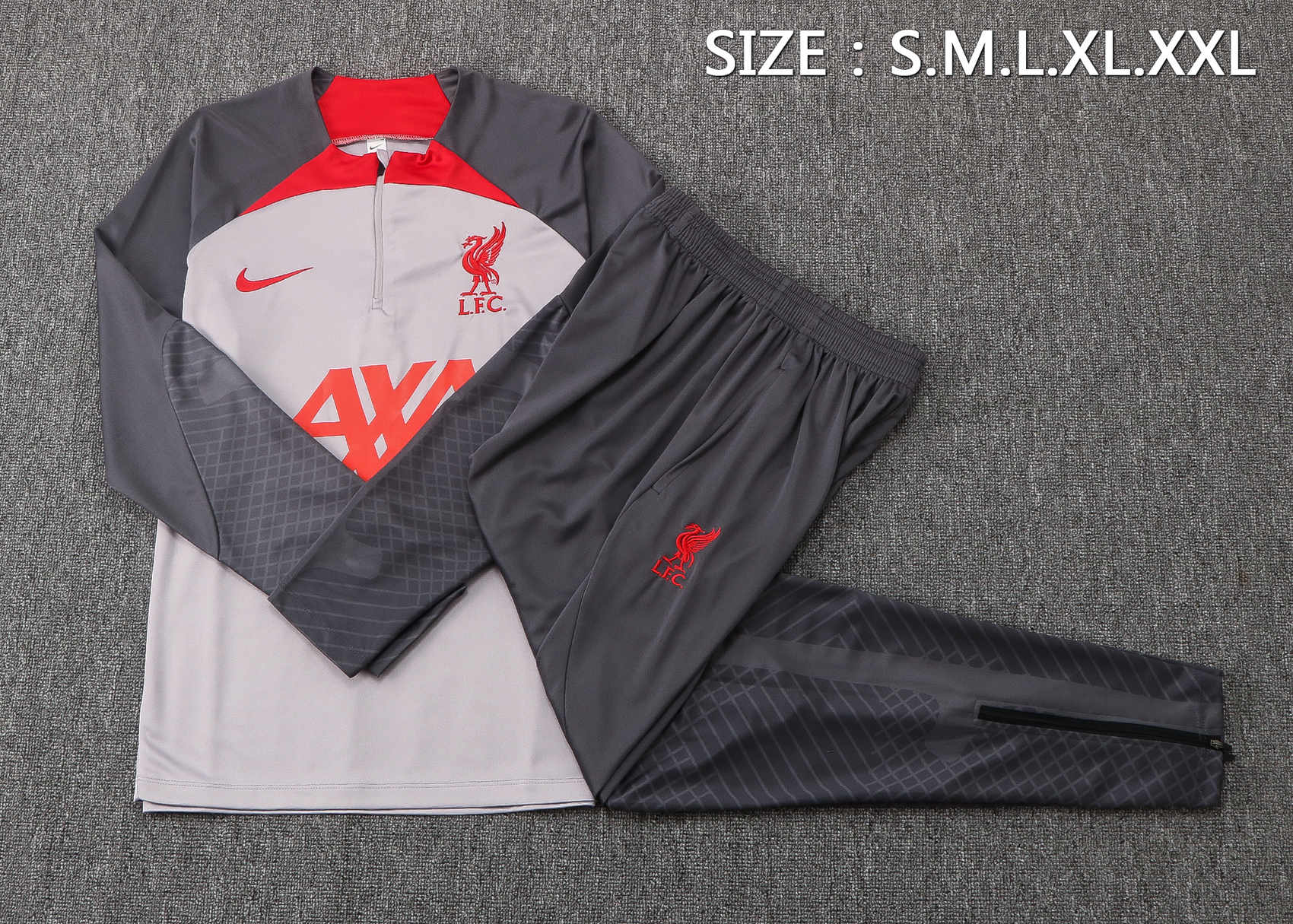 22/23 Liverpool Light Grey Sweater Tracksuit Thai Quality - leoleo123123