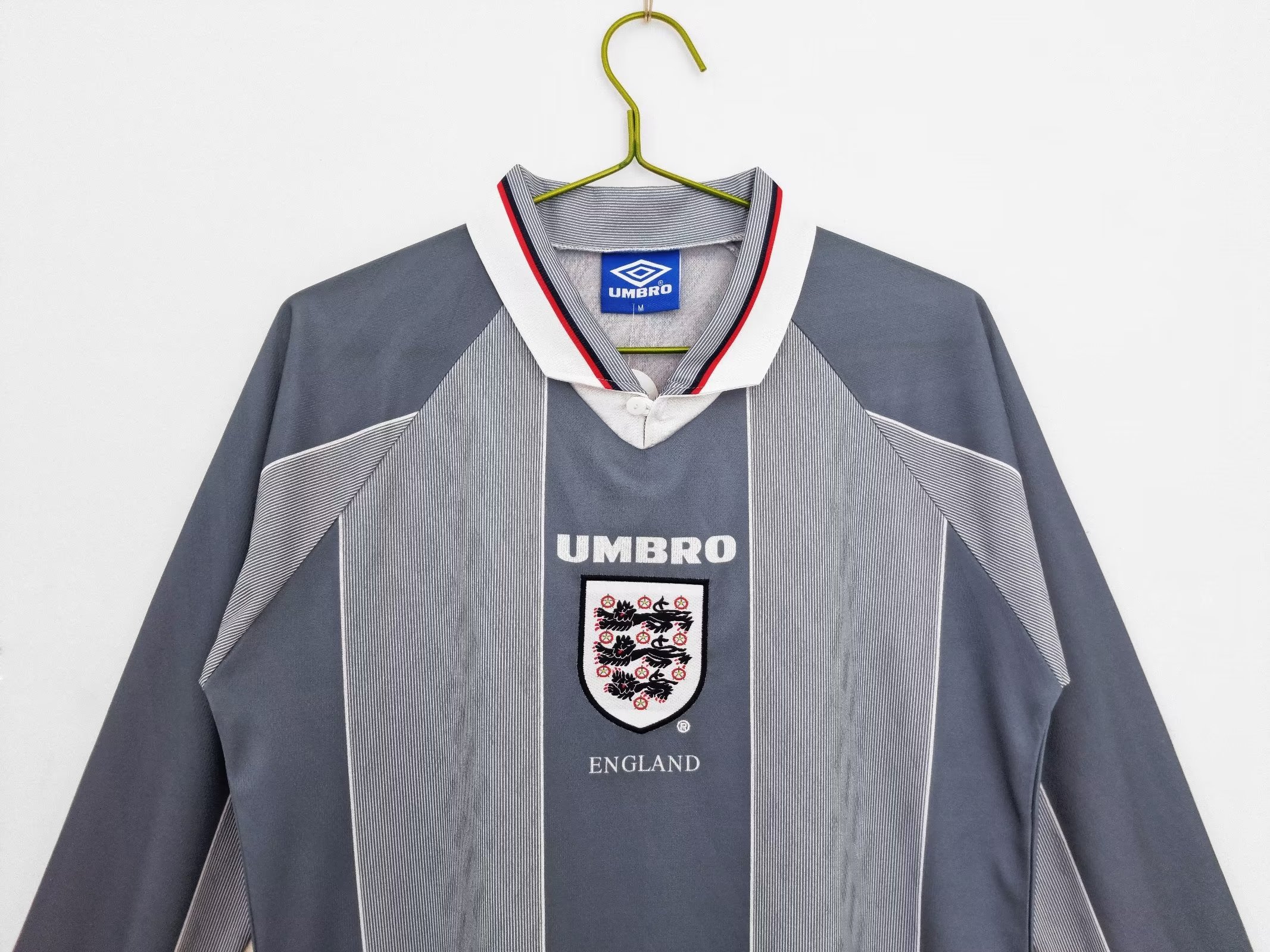 1996 England Away Retro Jersey Long Sleeve - leoleo123123