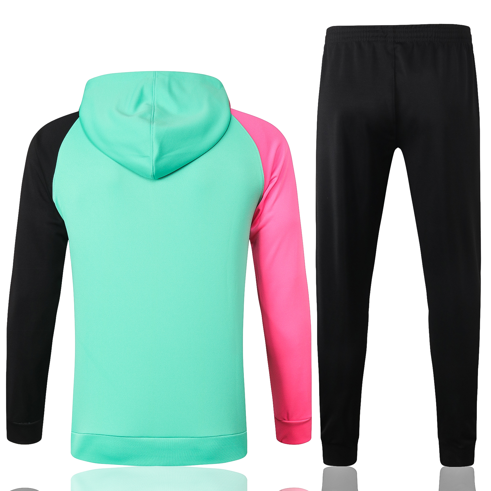 20-21 Barcelona Green with Black & Pink Sleeves Jacket Tracksuit Thai Quality - leoleo123123