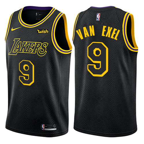NBA Men Los Angeles Lakers Black #9 VAN EXEL Round Neck Jersey High Quality Name and Number Print - leoleo123123