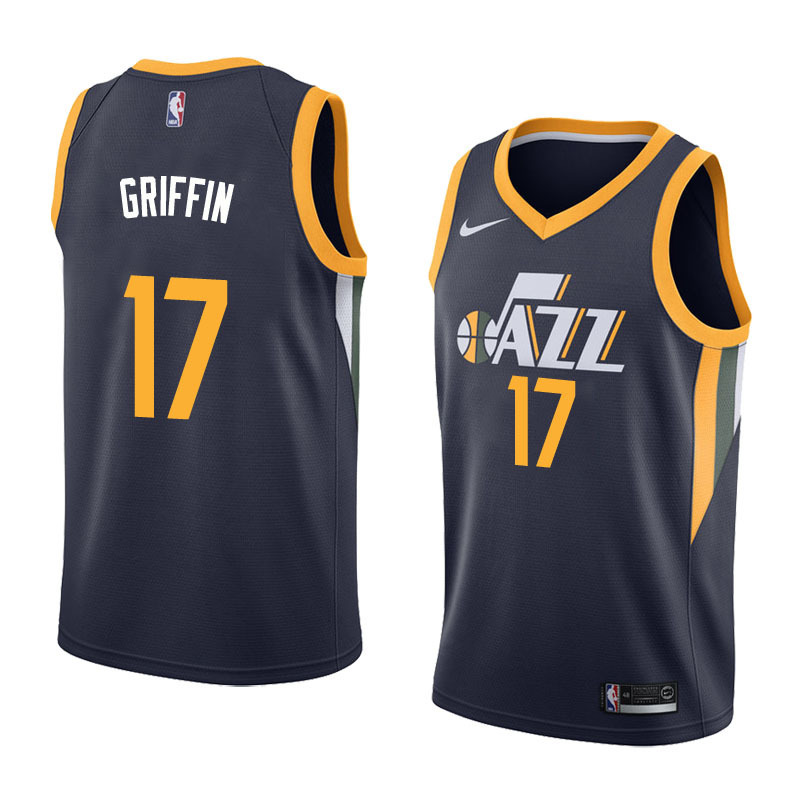 NBA Men Utah Jazz Dark Blue #17 GRIFFIN Jersey High Quality Name and Number Print - leoleo123123
