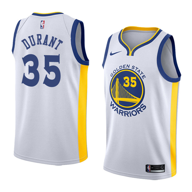 NBA Men Golden State Warriors White #35 DURANT Jersey High Quality Name and Number Print - leoleo123123