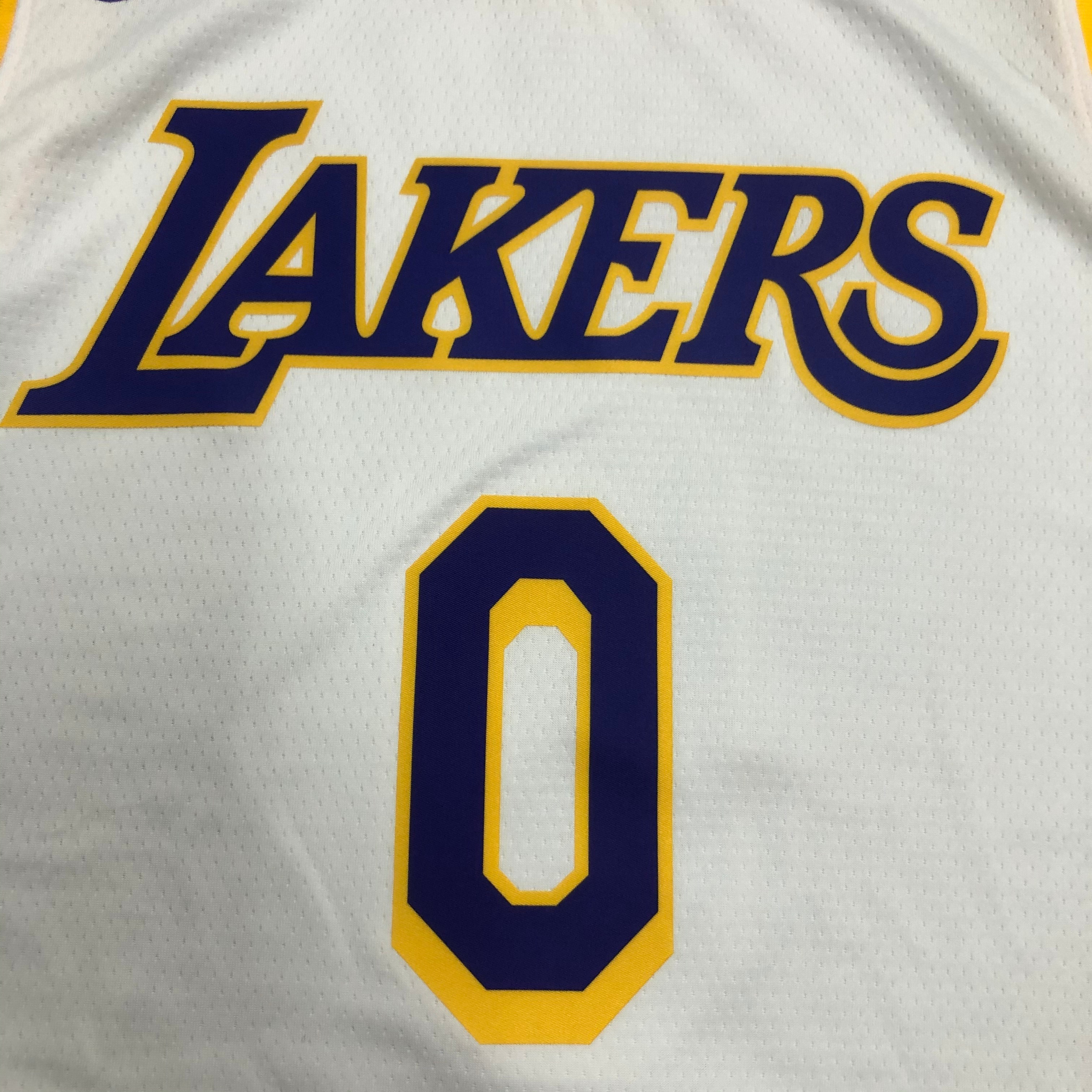 NBA Men Los Angeles Lakers #0 WESTBROOK Retro White Round Neck Jersey High Quality Name and Number Print - leoleo123123