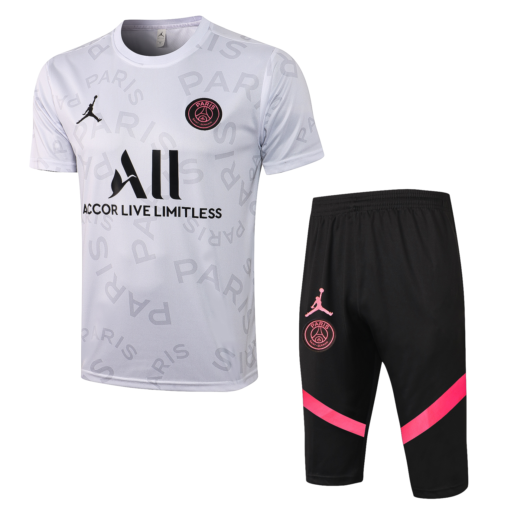 21/22 PSG White Training Set--Short Sleeve and Pant Training Tracksuit - leoleo123123