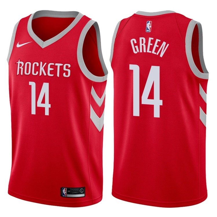 NBA Men Houston Rockets Red #14 GREEN Jersey High Quality Name and Number Print - leoleo123123