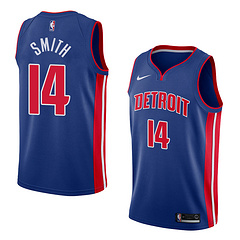 NBA Men Detroit Pistons Blue #14 SMITH Jersey High Quality Name and Number Print - leoleo123123
