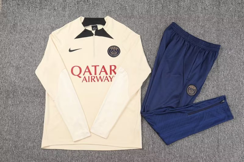 23/24 PSG Beige Sweater Tracksuit Thai Quality - leoleo123123
