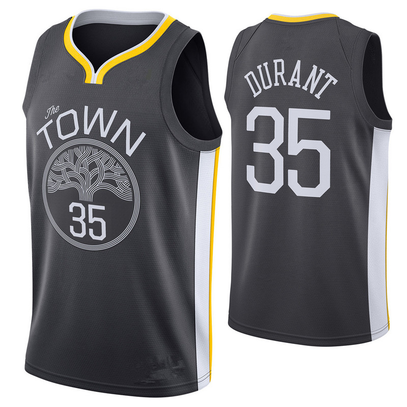 NBA Men Golden State Warriors Black #35 DURANT Jersey High Quality Name and Number Print - leoleo123123