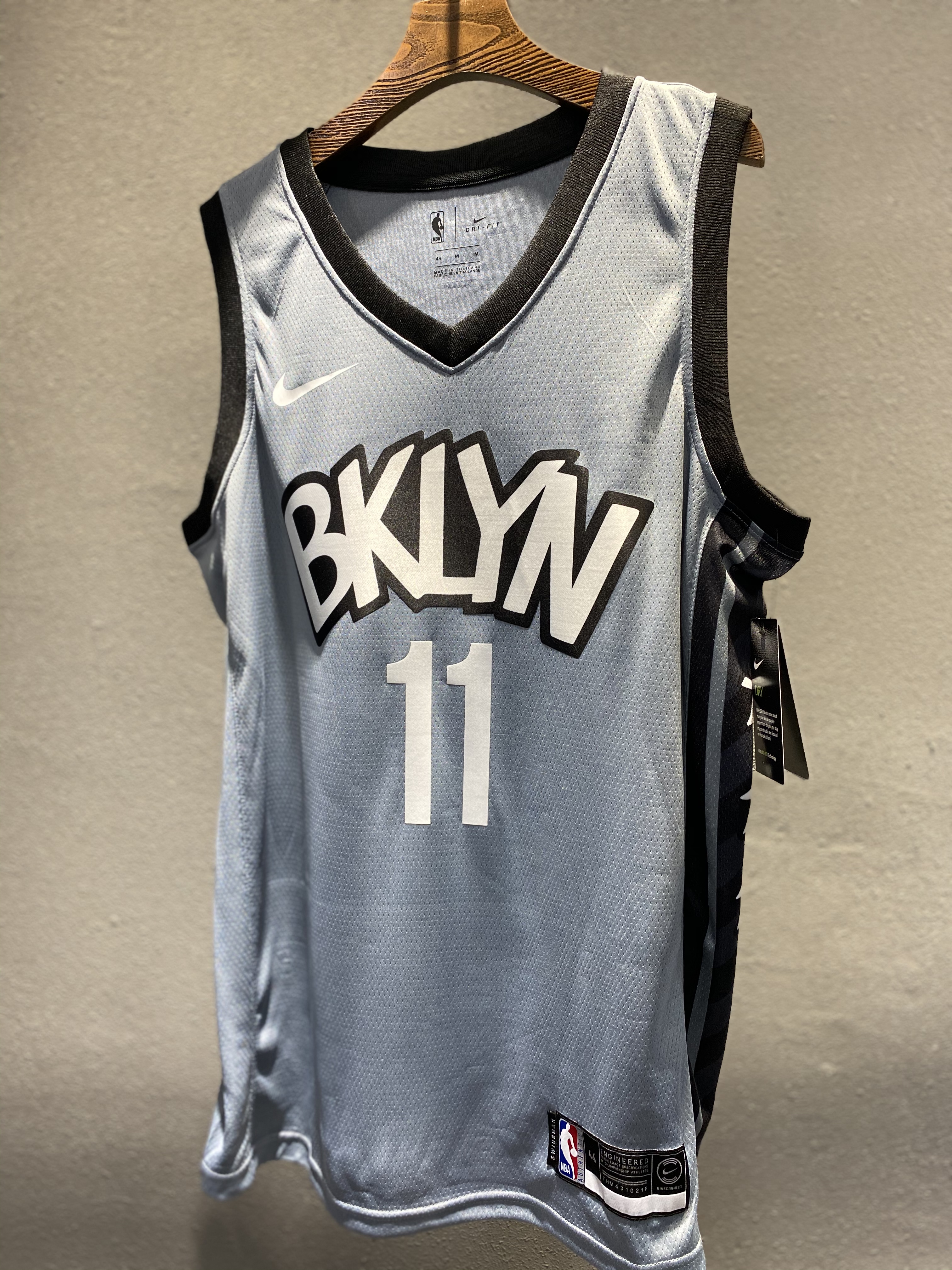 NBA Men New Brooklyn Nets Grey City #11 IRVING Jersey High Quality Name and Number Print - leoleo123123