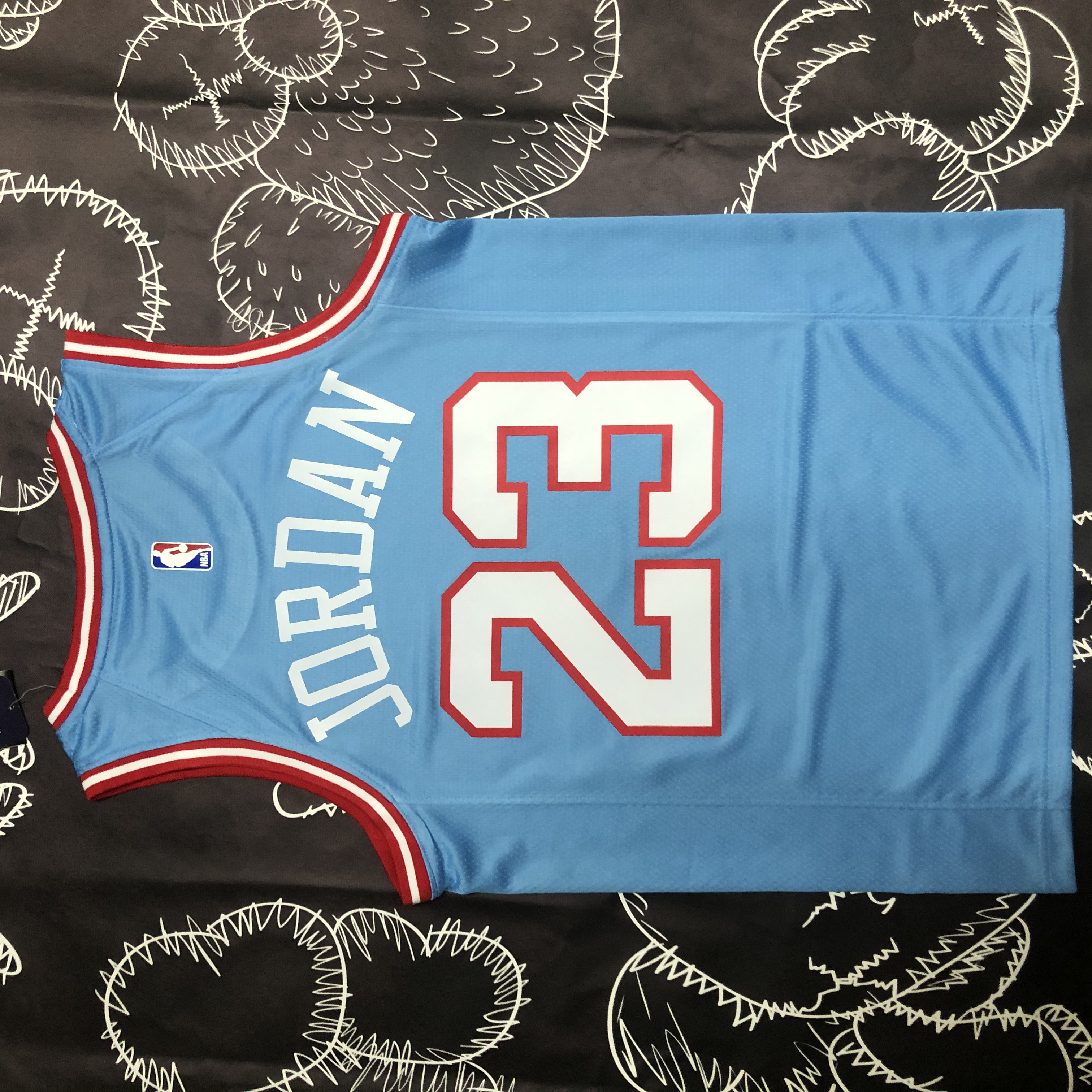 NBA Men Chicago Bulls Blue #23 JORDAN Jersey High Quality Name and Number Print - leoleo123123