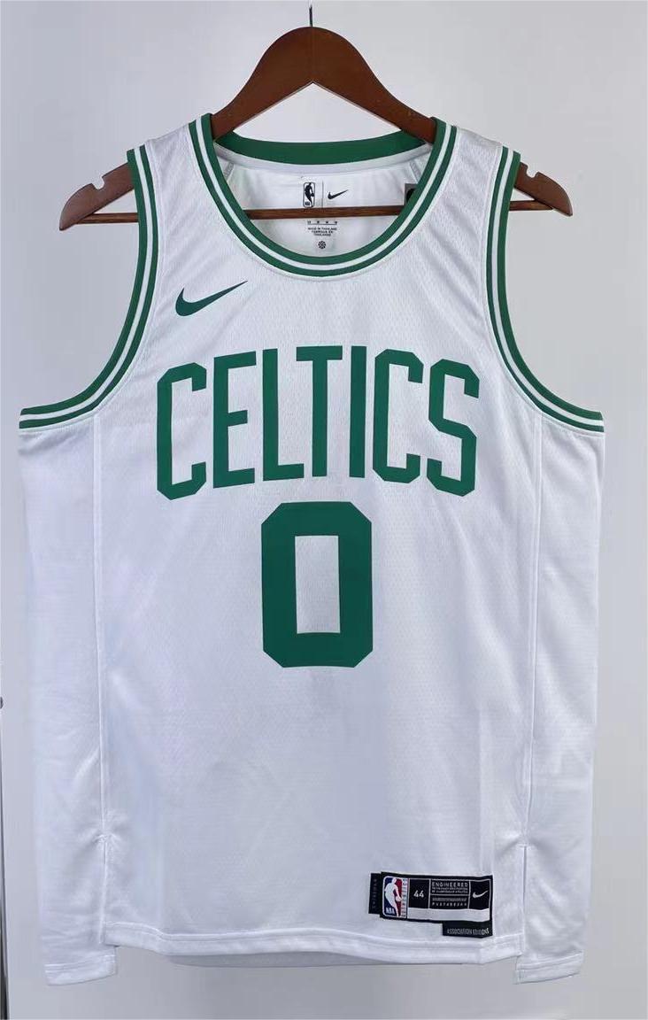 NBA Men Season 2023 Boston Celtics White #0 TATUM Jersey High Quality Name and Number Print - leoleo123123