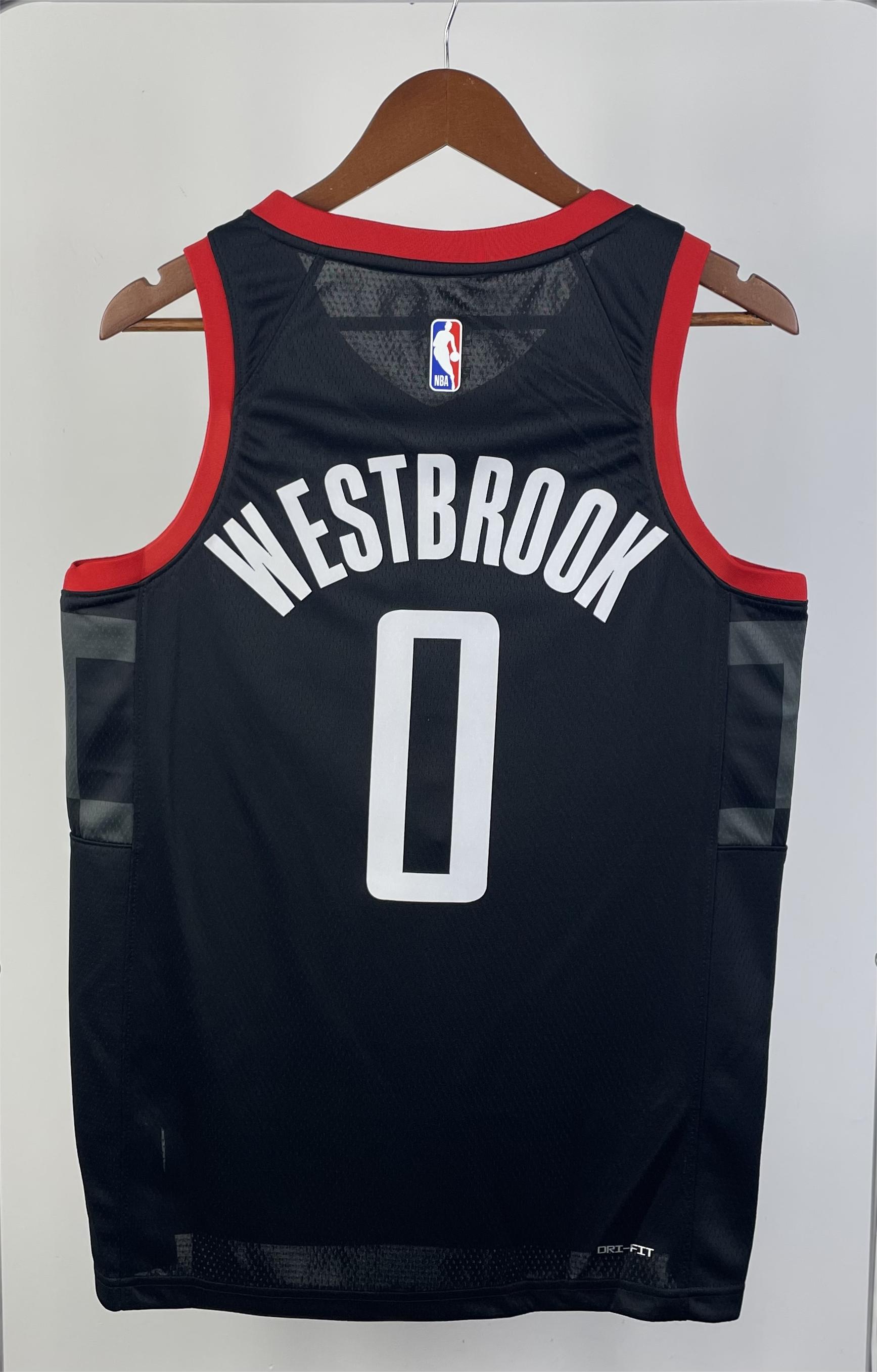 NBA Men 2024 Houston Rockets Black #0 WESTBROOK Classics Swingman Jersey - leoleo123123