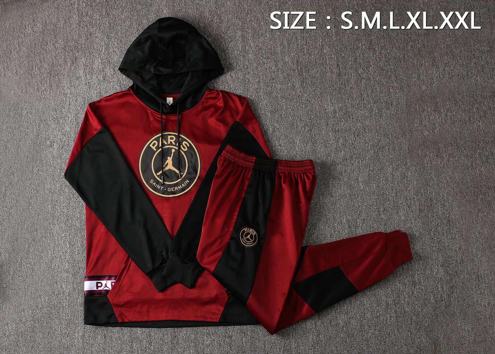 21-22 PSG Red Sweater Tracksuit with Black Cap Thai Quality - leoleo123123